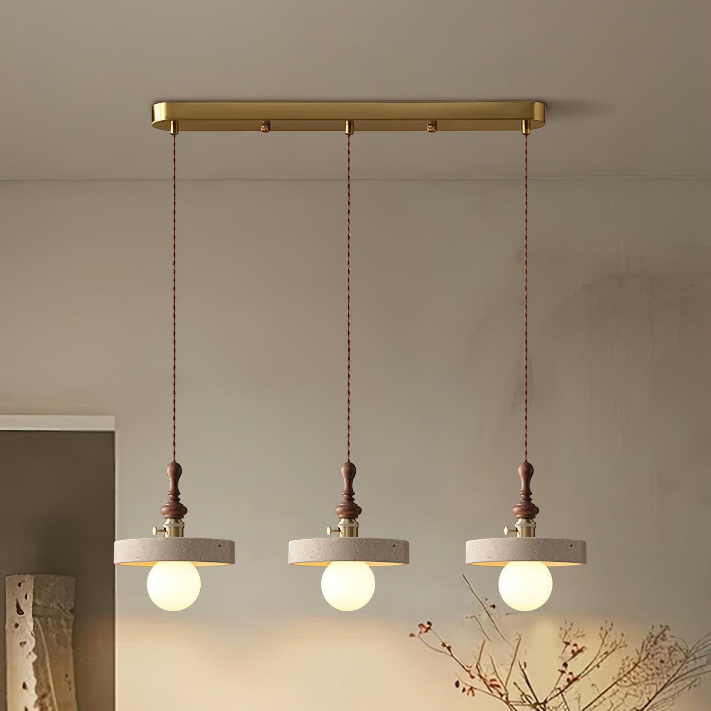 Pumice Vintage Travertine Pendant Light