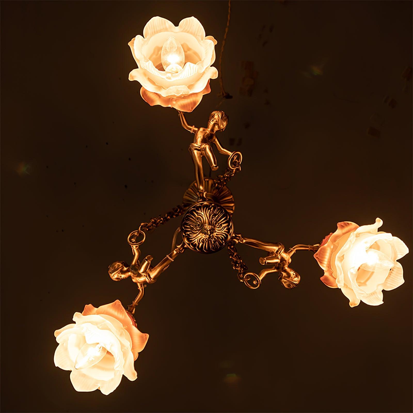 Putti Statuettes Brass Suspension - Blowlighting