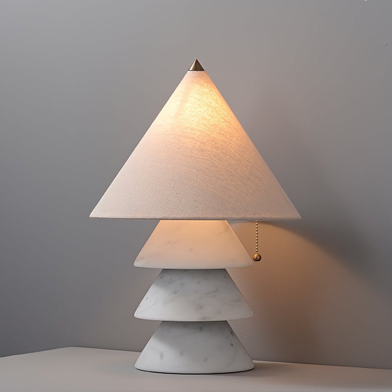Pyramid Retro Marble Table Lamp - Blowlighting