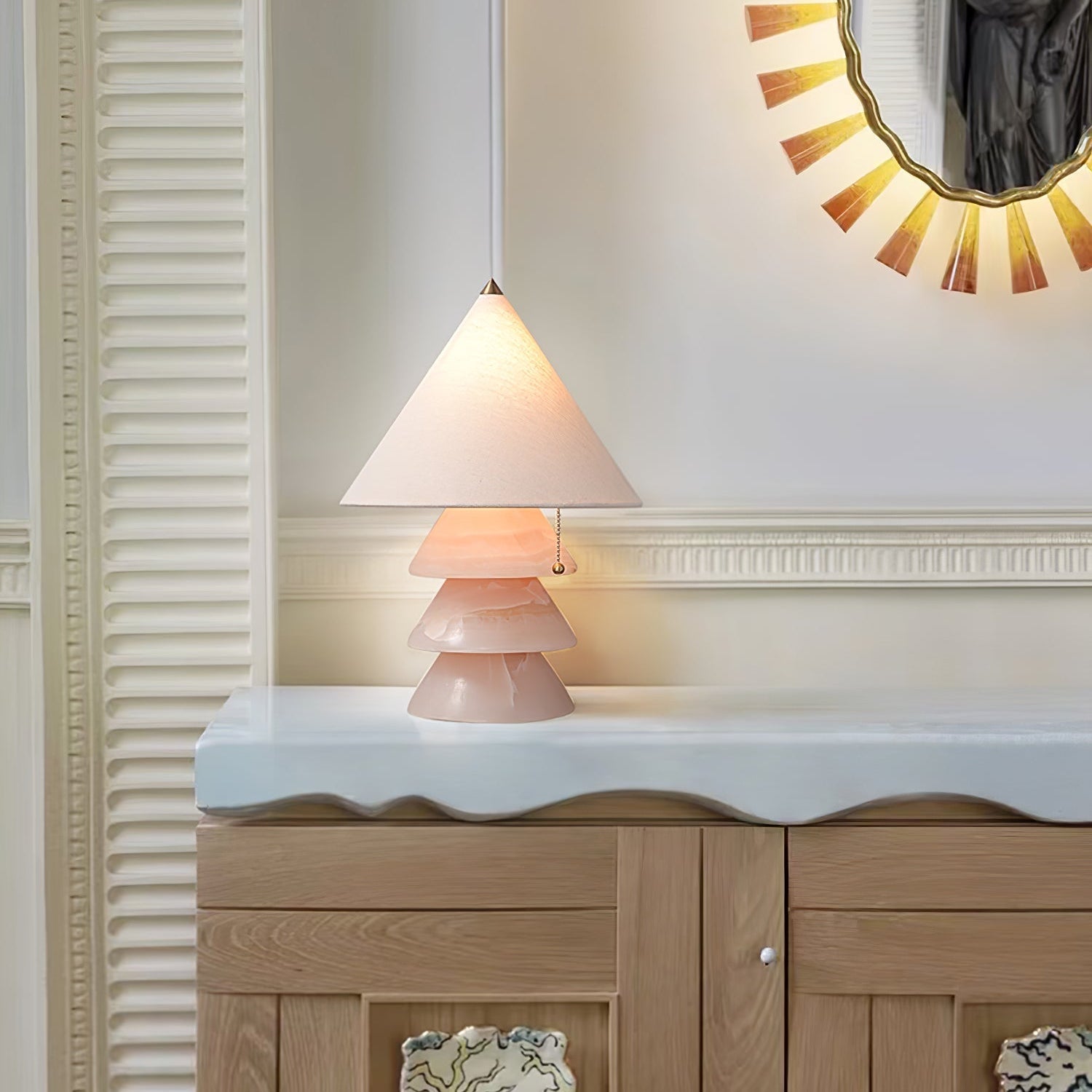 Pyramid Retro Marble Table Lamp - Blowlighting