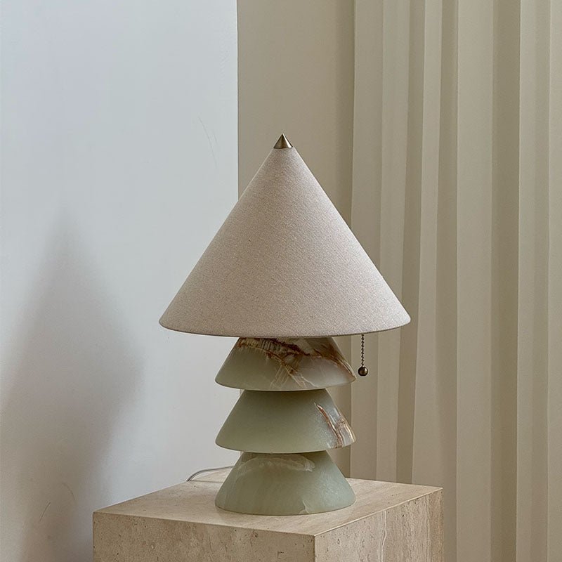 Pyramid Retro Marble Table Lamp - Blowlighting