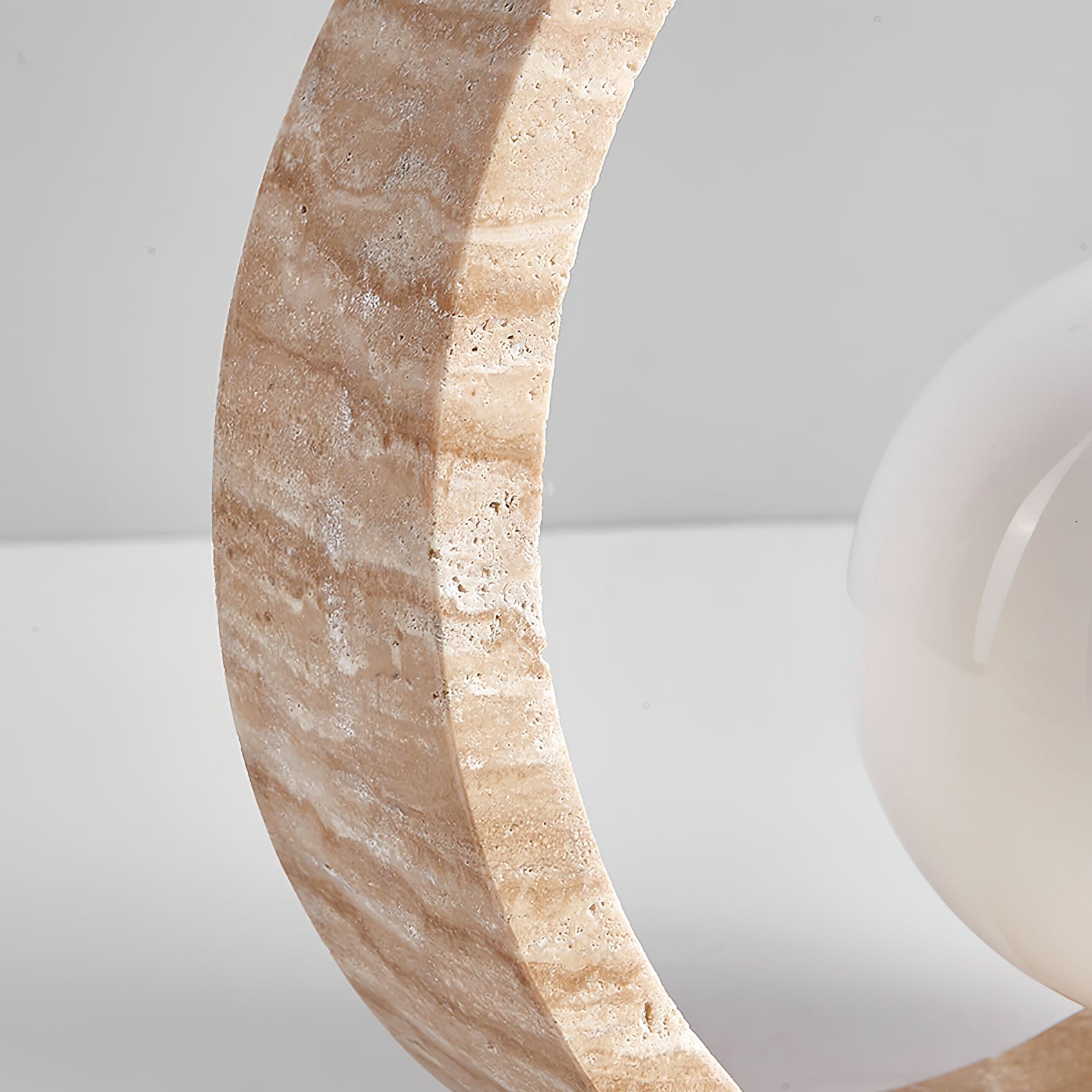 Orzore Circular Travertine Table Lamp - Blowlighting