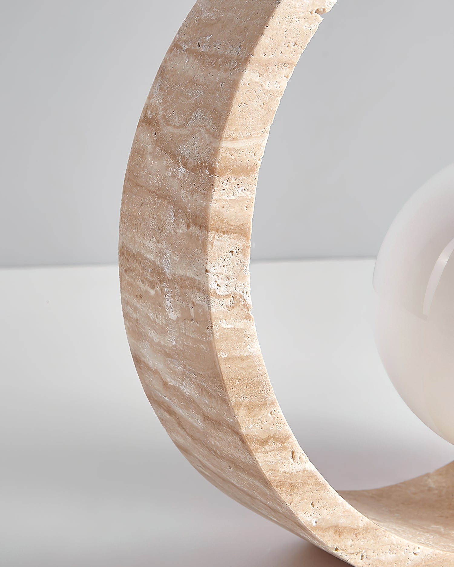 Orzore Circular Travertine Table Lamp - Blowlighting