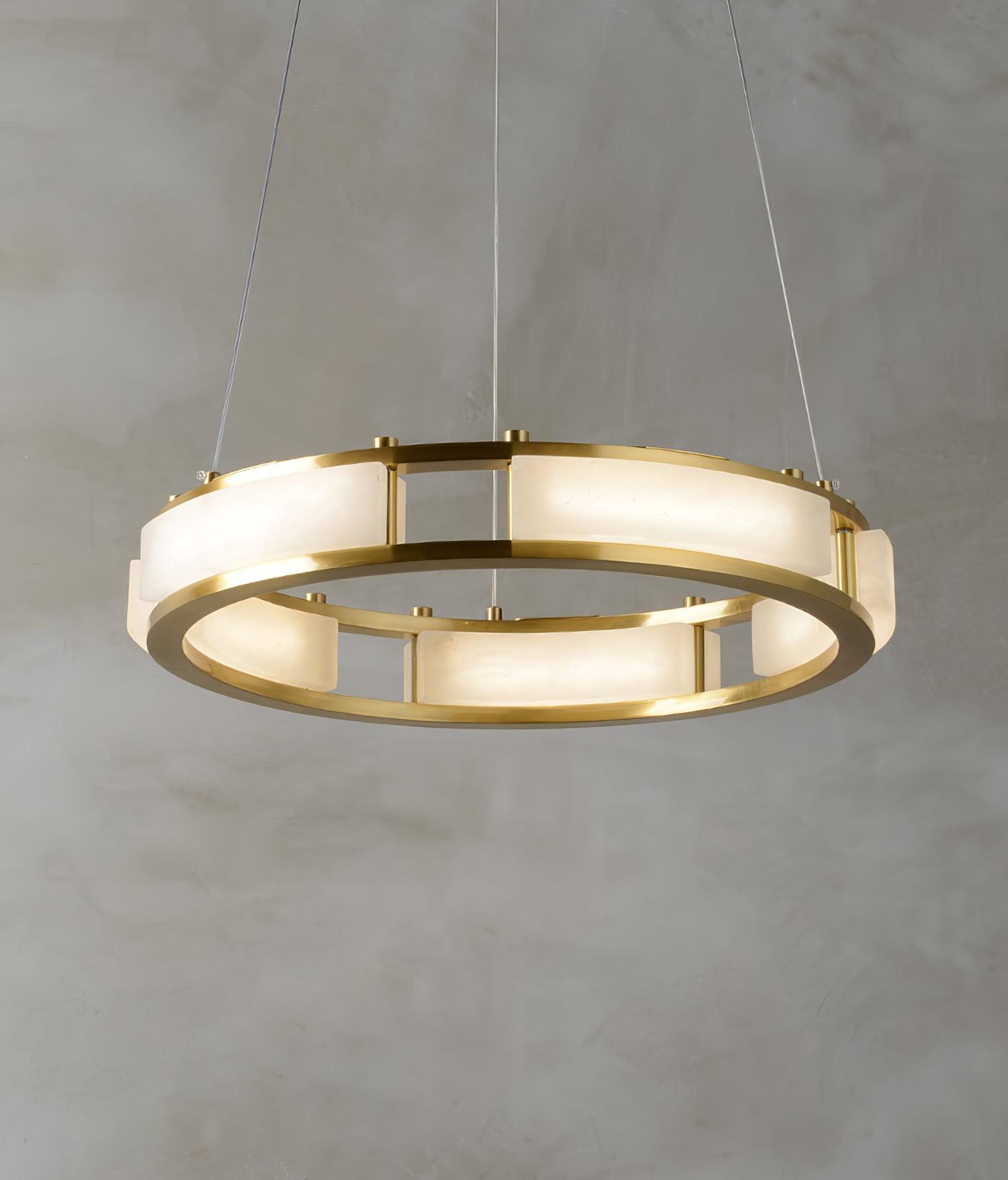 Symiria Minimalist Alabaster Ring Pendant Light - Blowlighting
