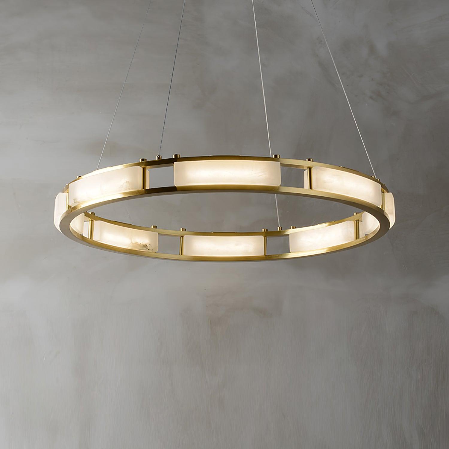 Symiria Minimalist Alabaster Ring Pendant Light - Blowlighting