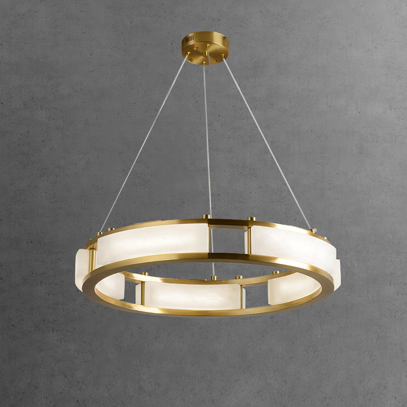 Symiria Minimalist Alabaster Ring Pendant Light - Blowlighting