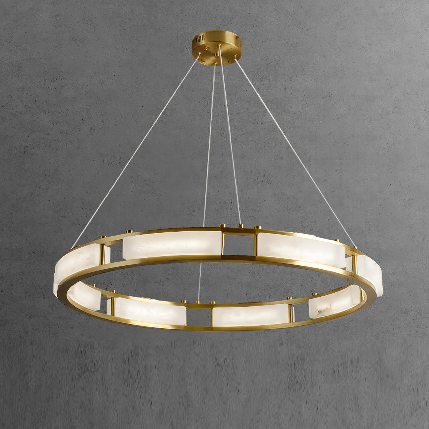 Symiria Minimalist Alabaster Ring Pendant Light - Blowlighting