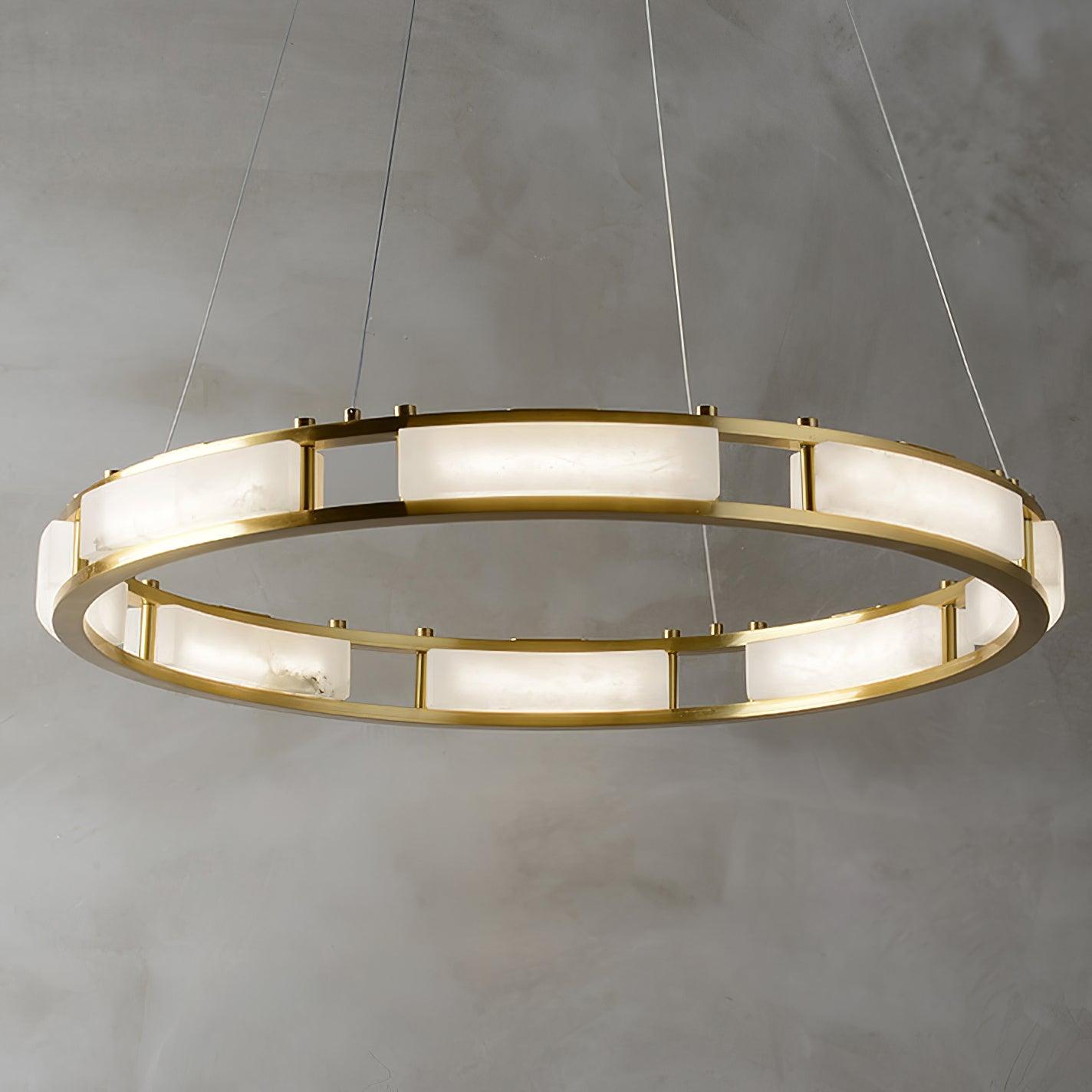 Symiria Minimalist Alabaster Ring Pendant Light - Blowlighting