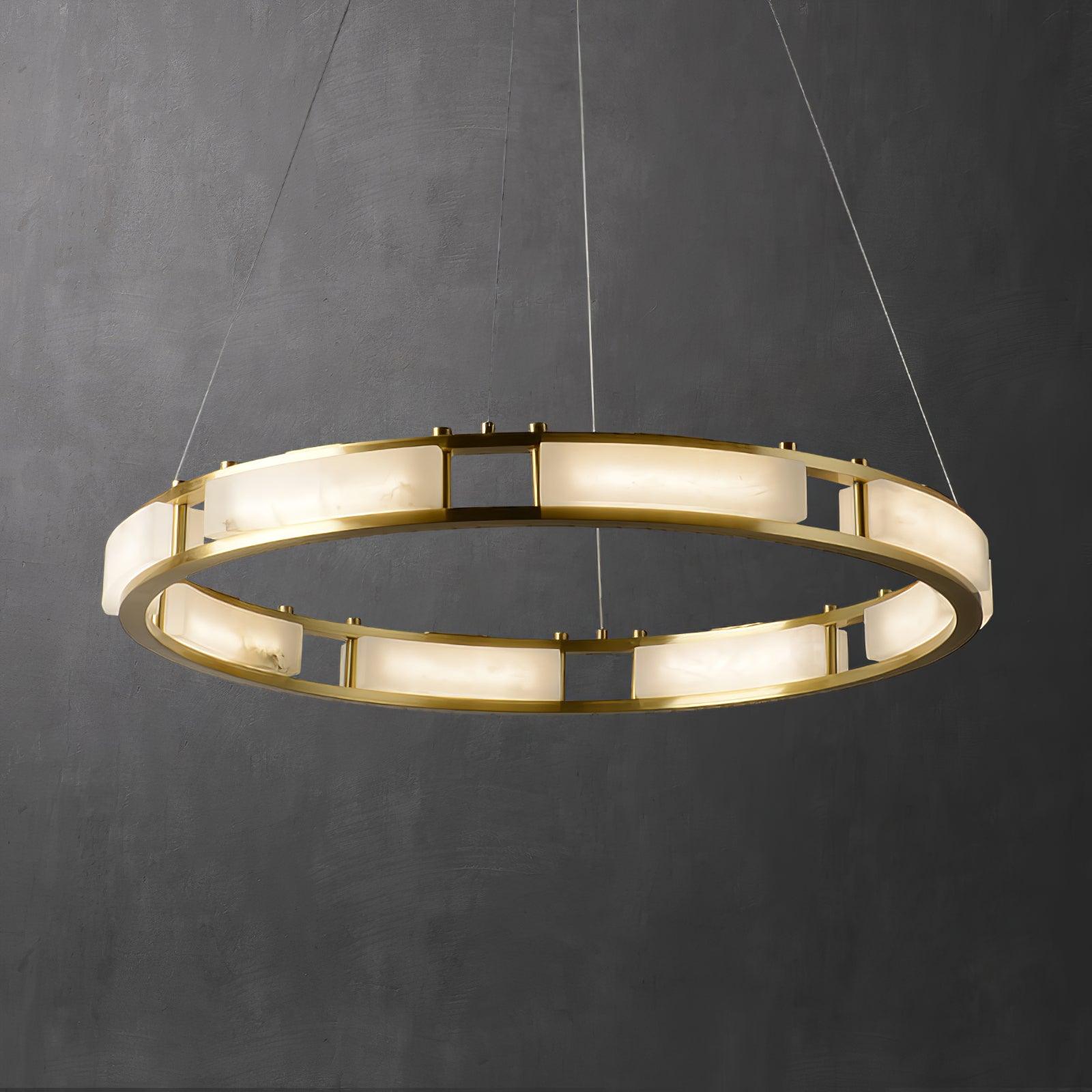 Symiria Minimalist Alabaster Ring Pendant Light - Blowlighting