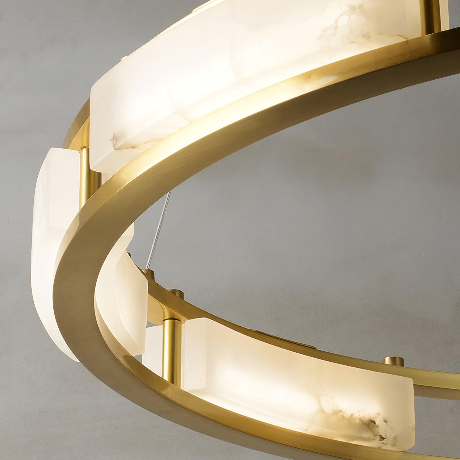Symiria Minimalist Alabaster Ring Pendant Light - Blowlighting