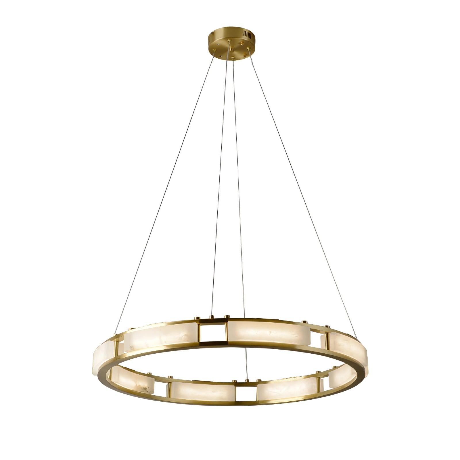 Symiria Minimalist Alabaster Ring Pendant Light - Blowlighting