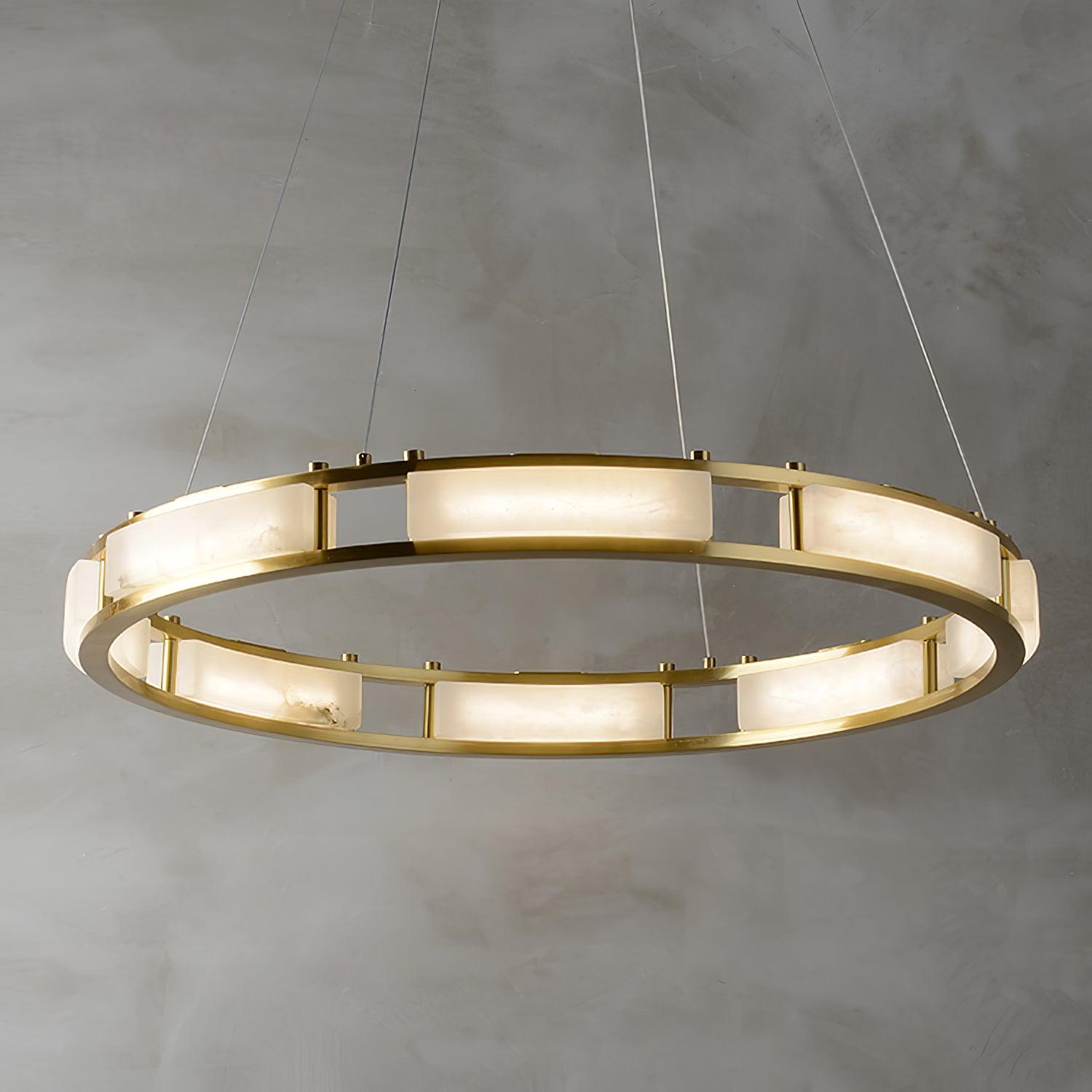 Symiria Minimalist Alabaster Ring Pendant Light - Blowlighting