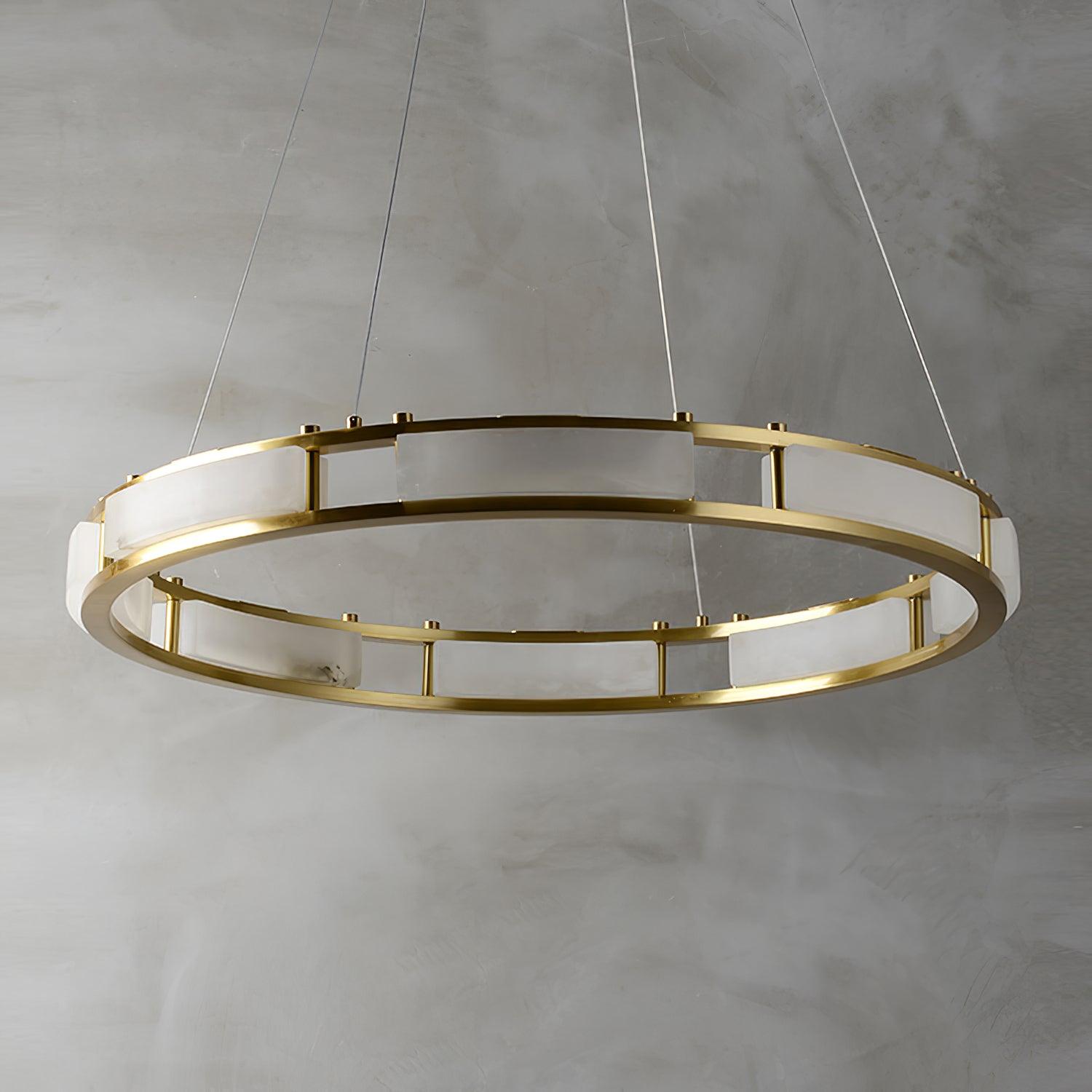 Symiria Minimalist Alabaster Ring Pendant Light - Blowlighting