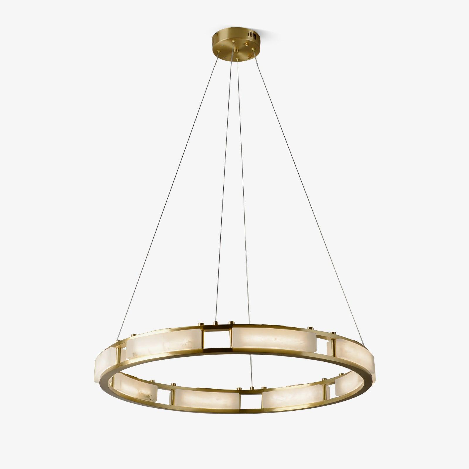 Symiria Minimalist Alabaster Ring Pendant Light - Blowlighting