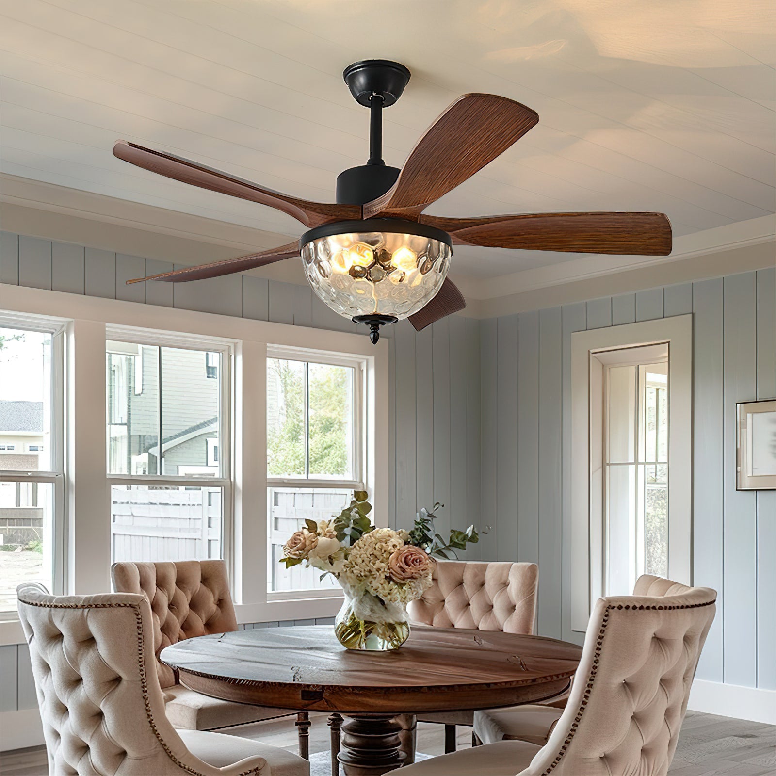 Radar Modern Wood Ceiling Fan Light