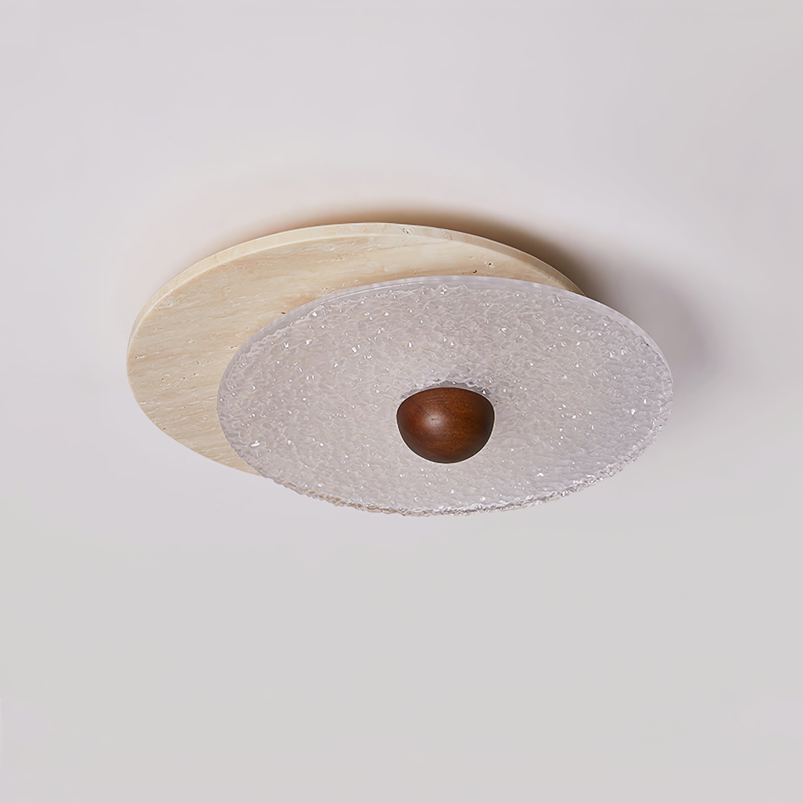 Orlora Circular Travertine Ceiling Light - Blowlighting