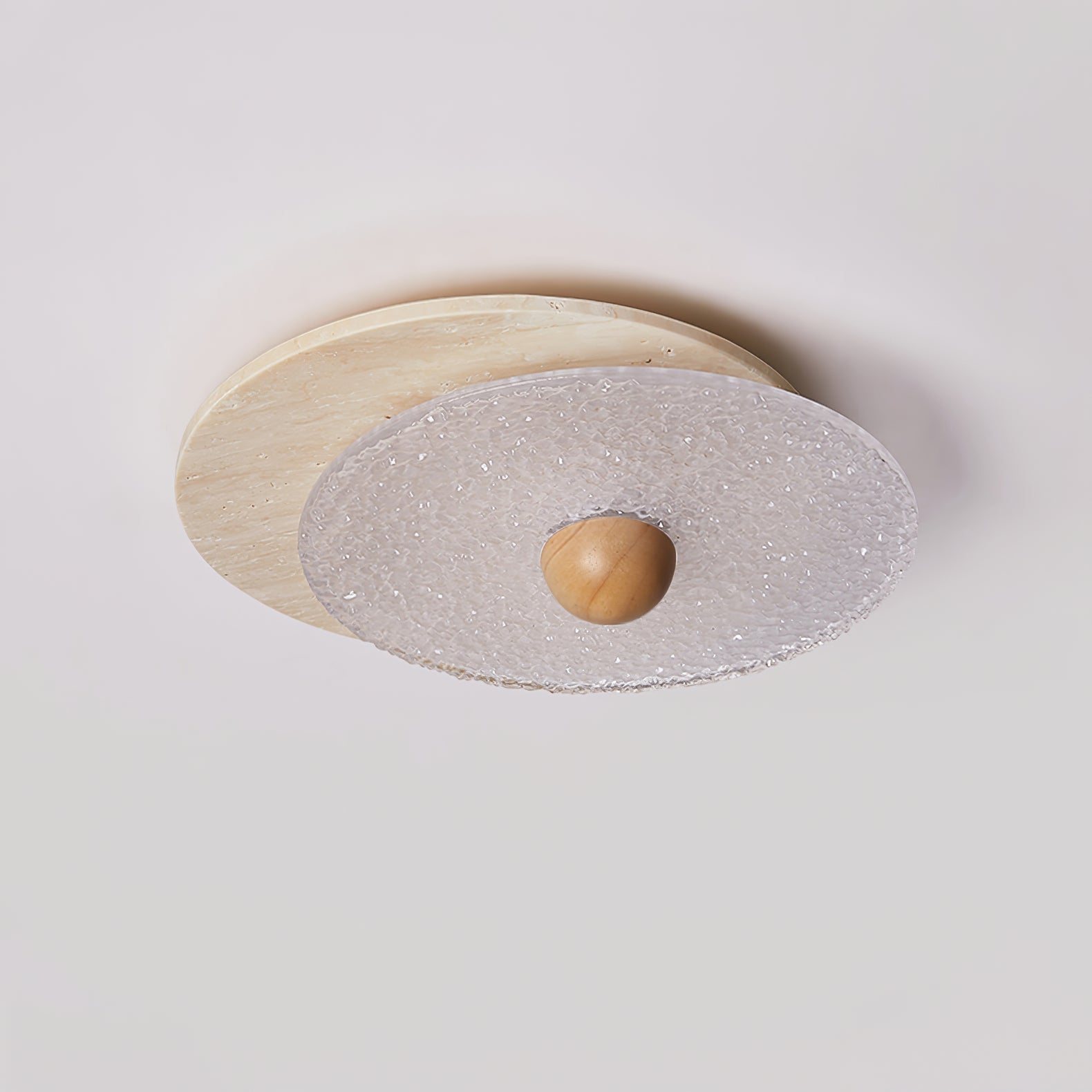 Orlora Circular Travertine Ceiling Light - Blowlighting