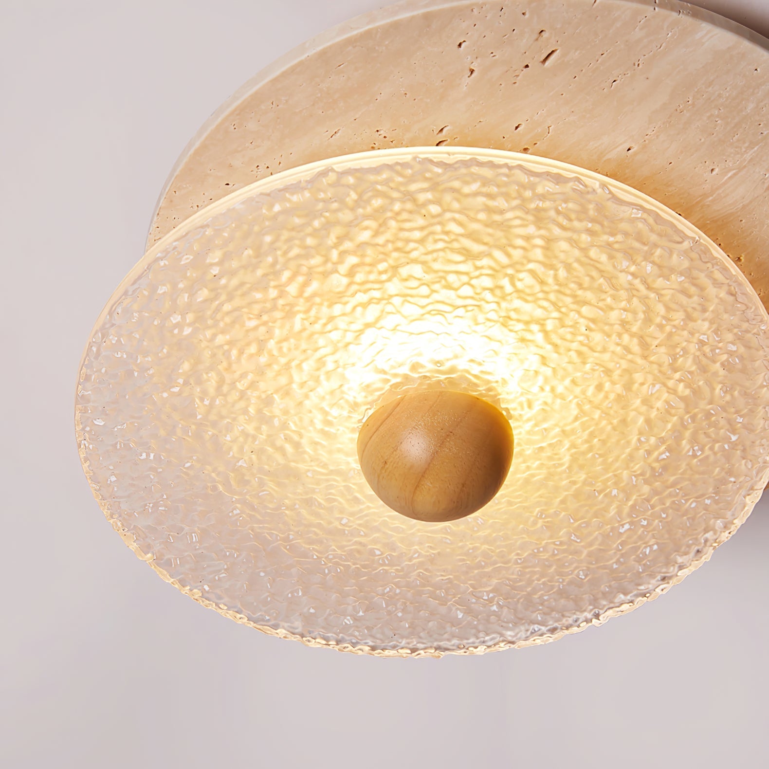 Orlora Circular Travertine Ceiling Light - Blowlighting