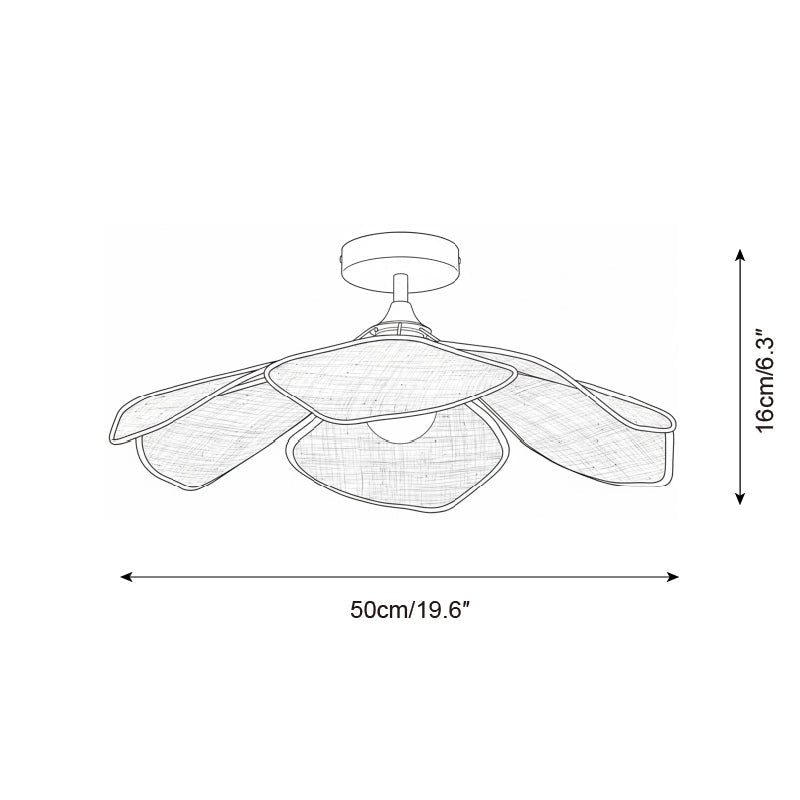 Petalaire Raffia Petal Ceiling Lamp