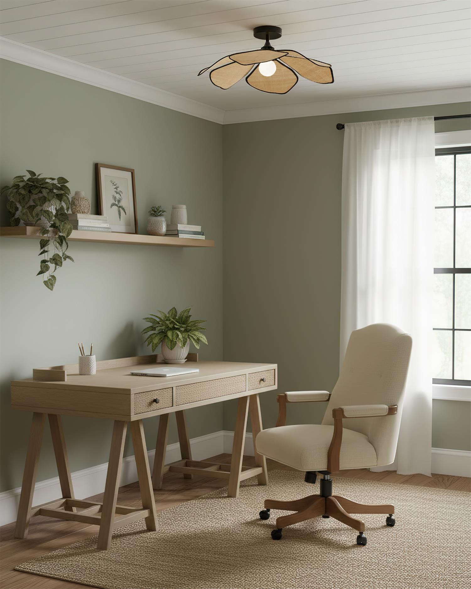Petalaire Raffia Petal Ceiling Lamp