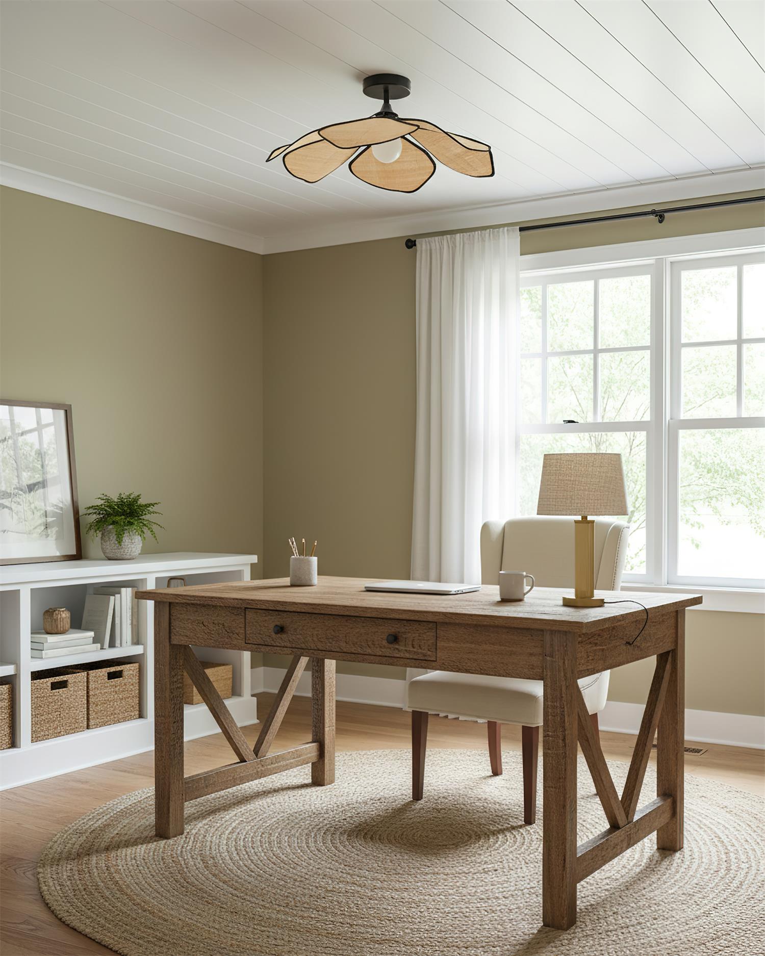 Petalaire Raffia Petal Ceiling Lamp