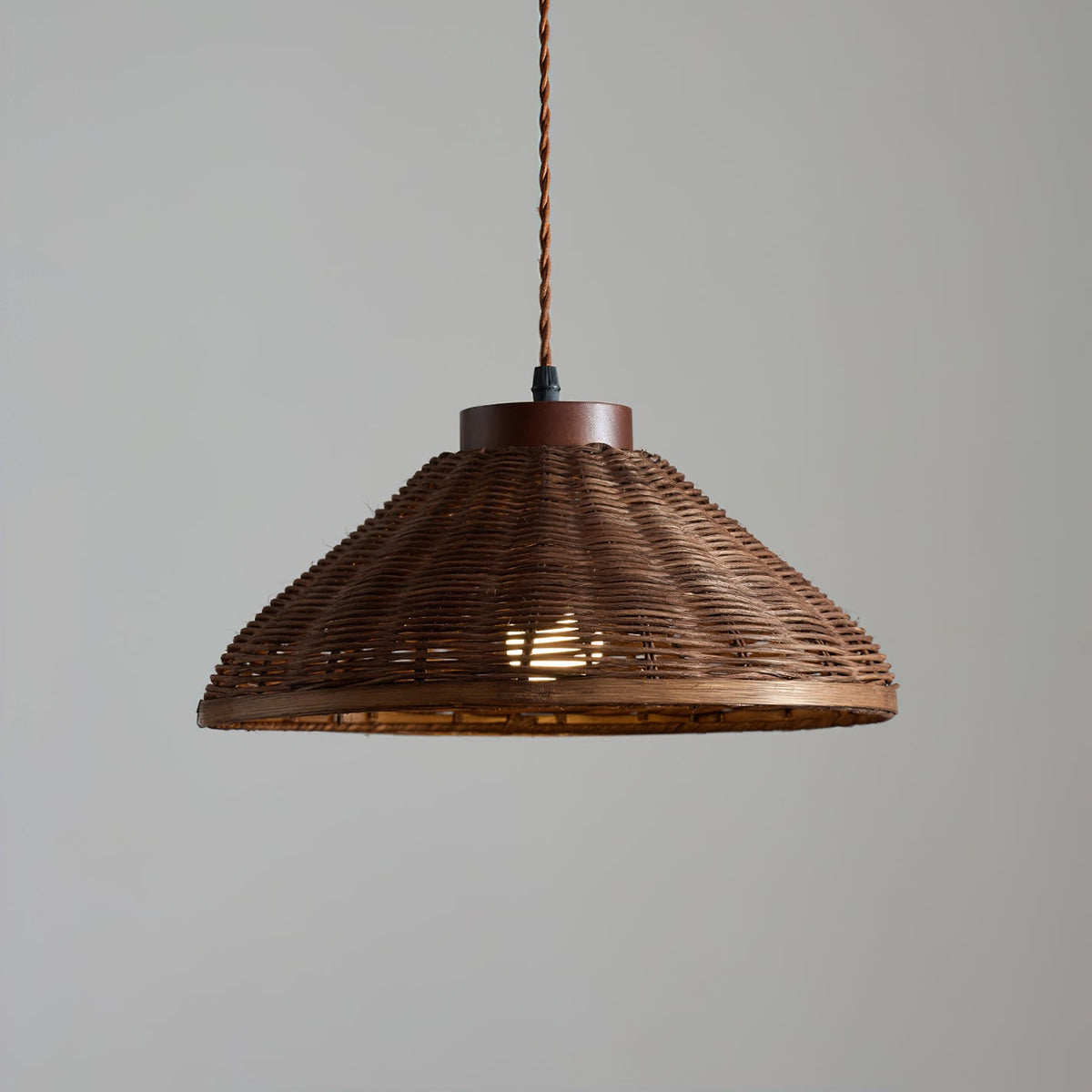 Lighting Rasa Pendant Light Brown Rattan Wabi-Sabi Bedroom | Blowlighting