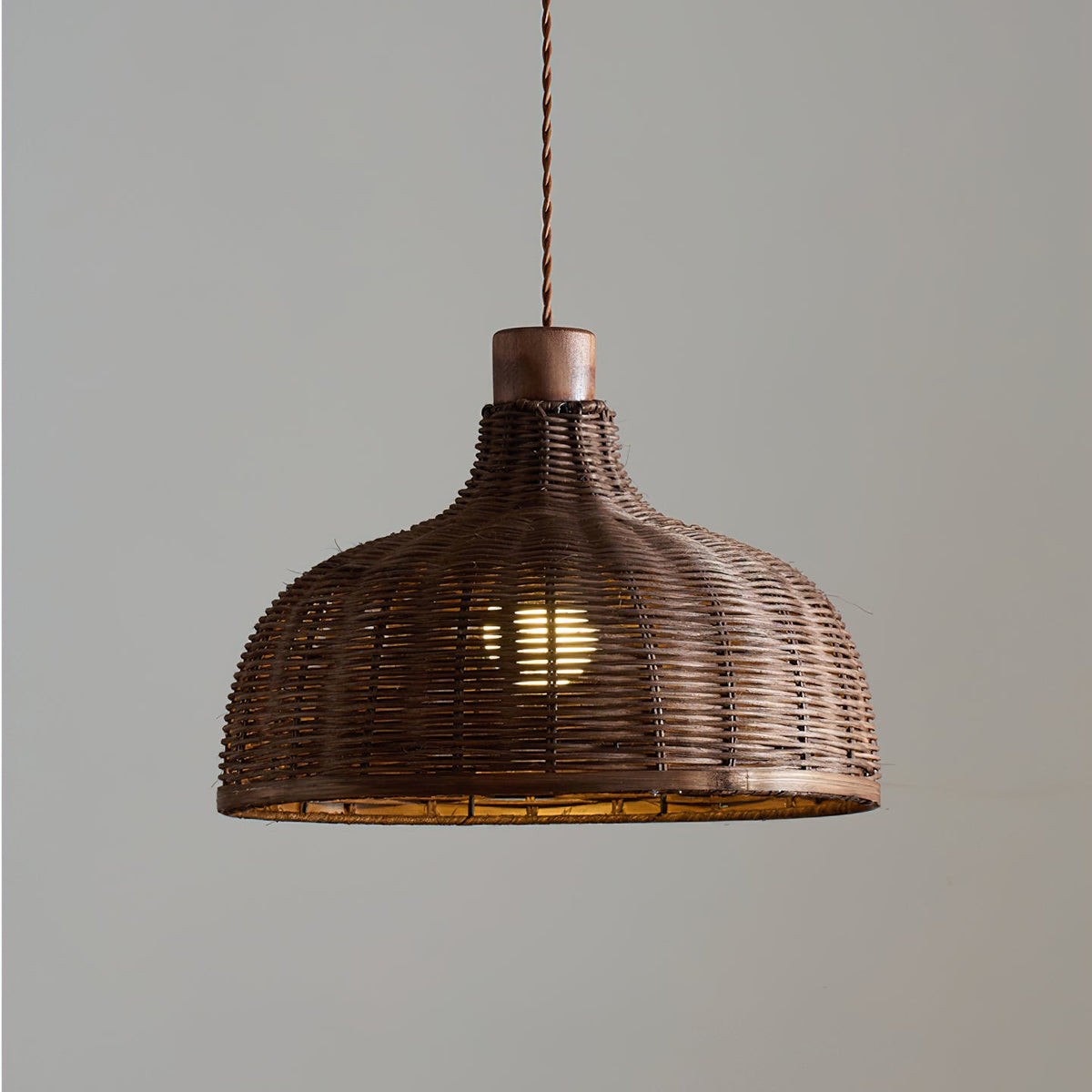 Lighting Rasa Pendant Light Brown Rattan Wabi-Sabi Bedroom | Blowlighting