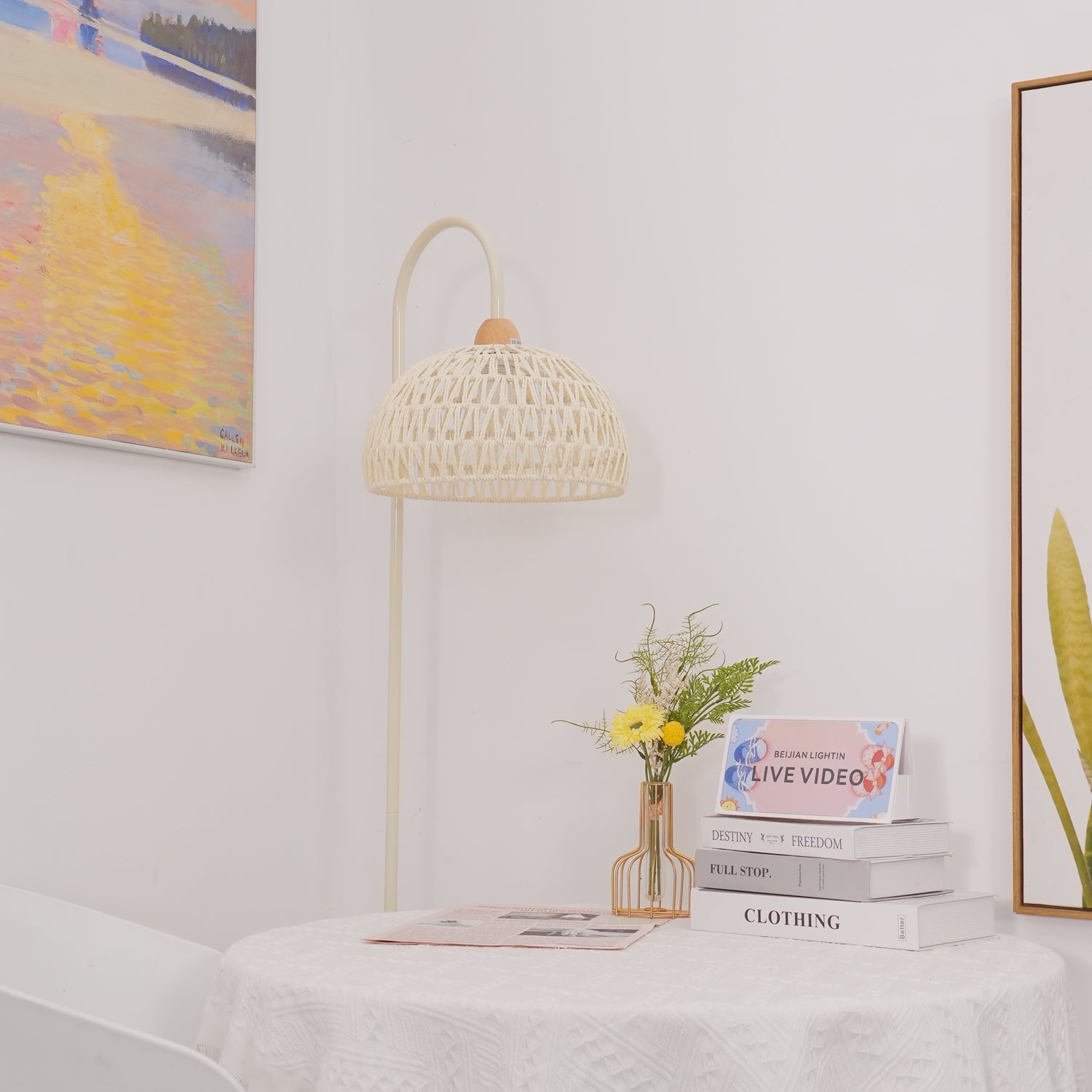 Rattan Arch Floor Lamp - Blowlighting