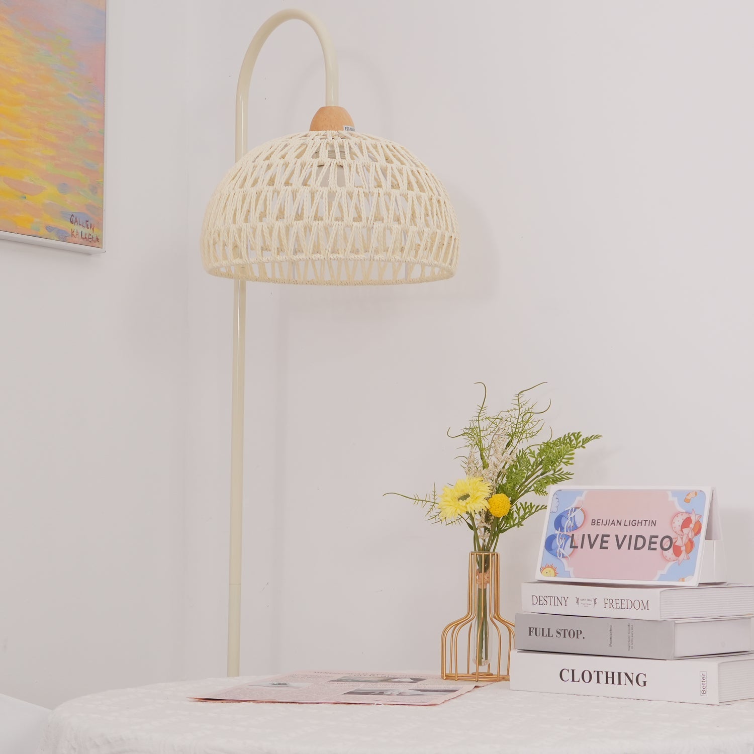 Rattan Arch Floor Lamp - Blowlighting