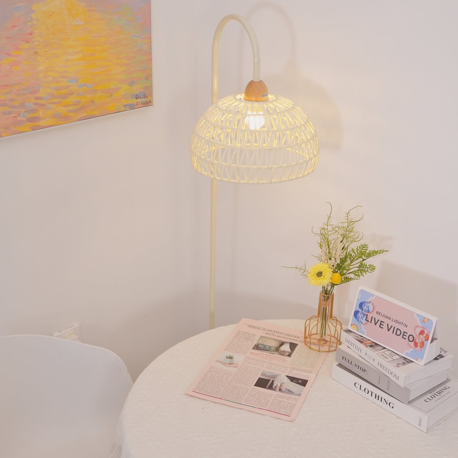 Rattan Arch Floor Lamp - Blowlighting