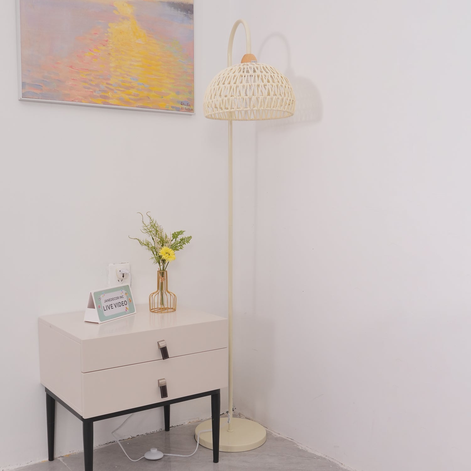 Rattan Arch Floor Lamp - Blowlighting