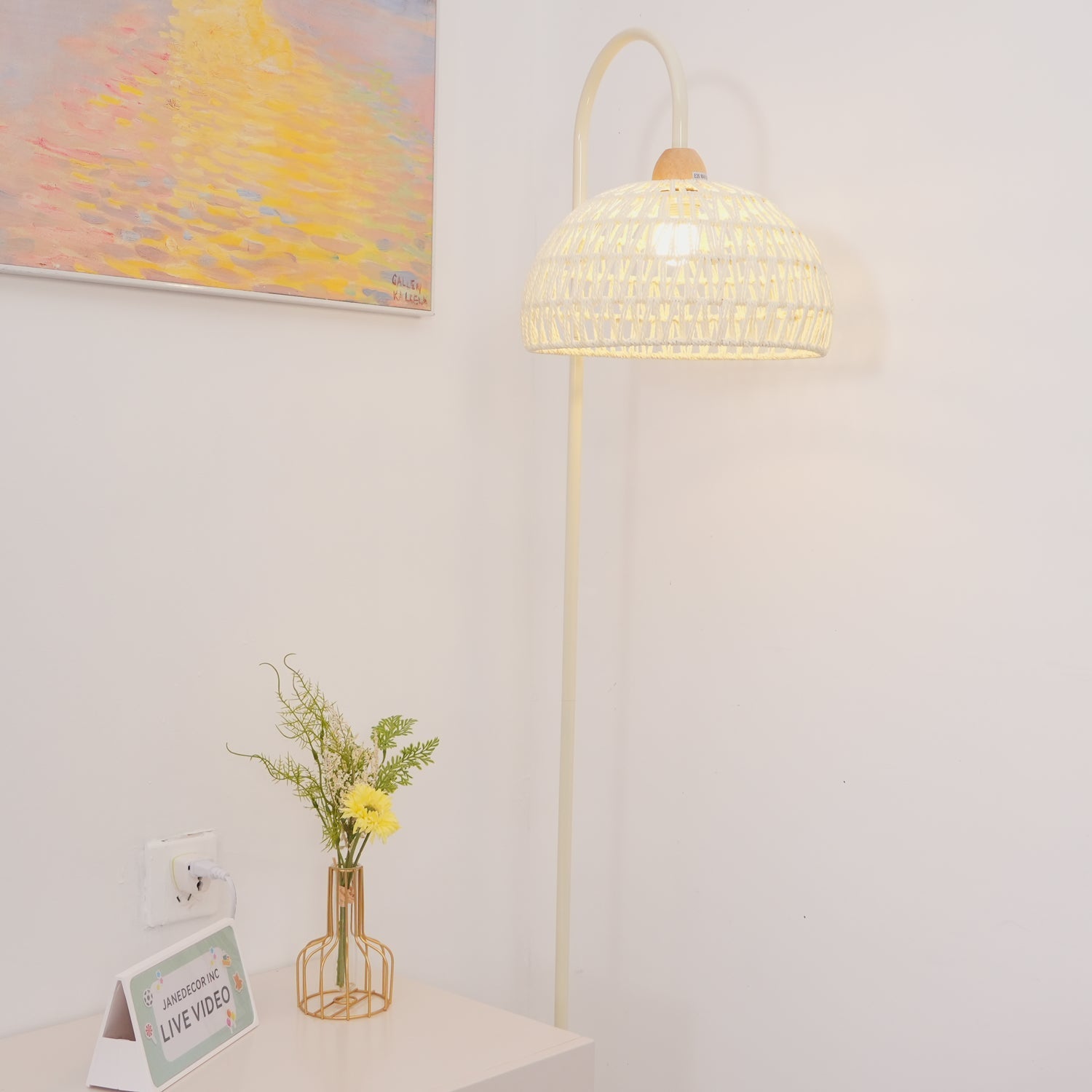 Rattan Arch Floor Lamp - Blowlighting