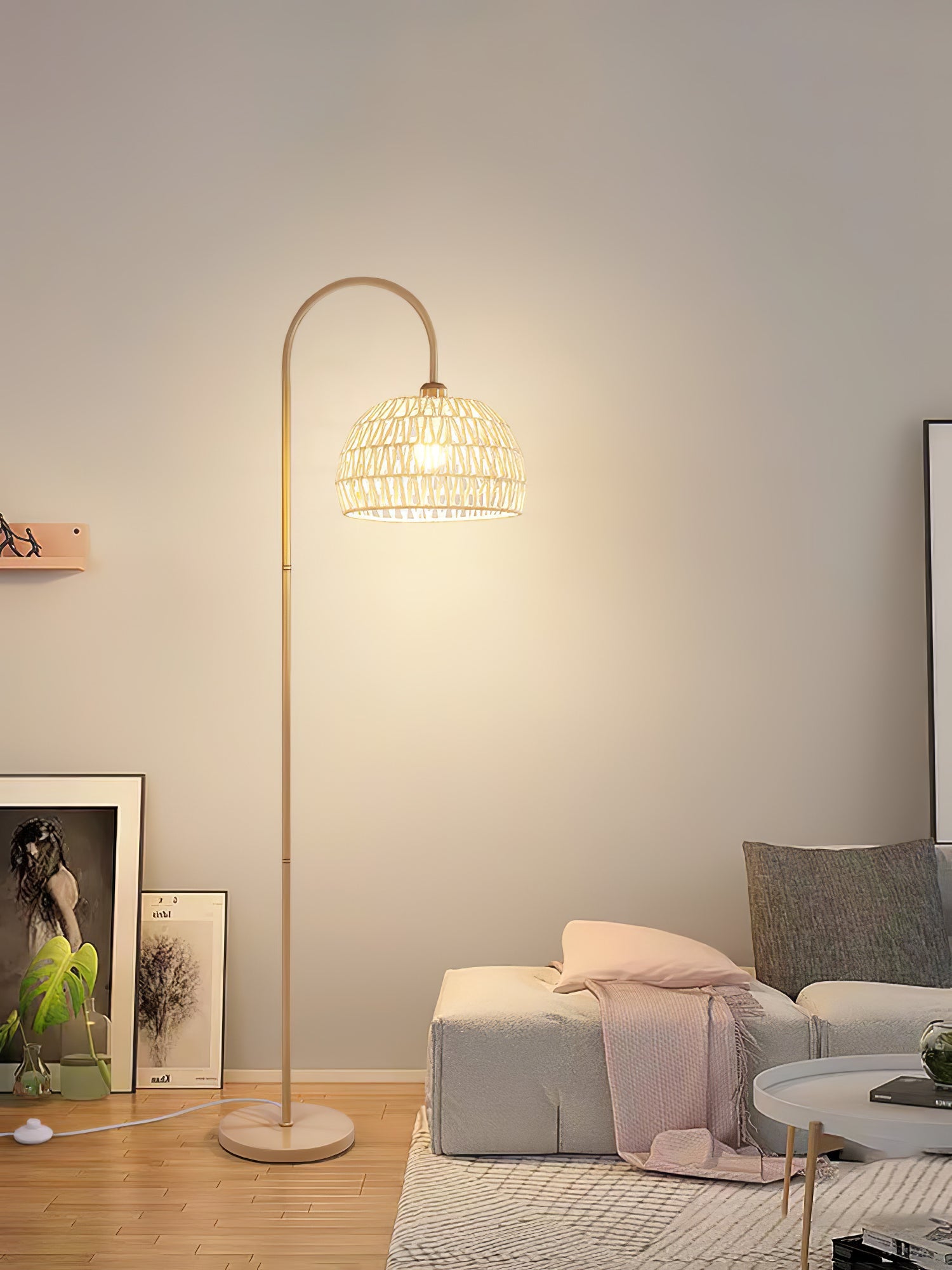 Rattan Arch Floor Lamp - Blowlighting