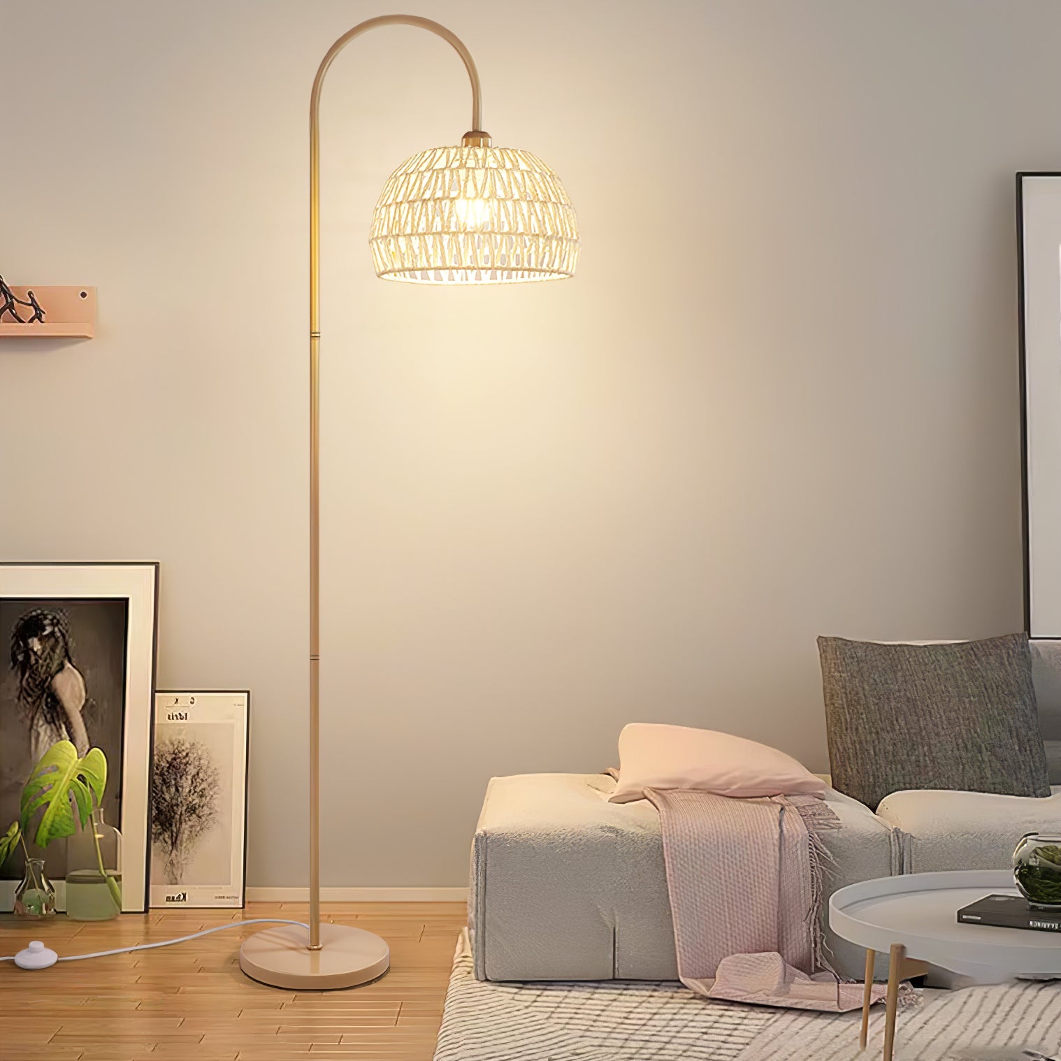 Rattan Arch Floor Lamp - Blowlighting