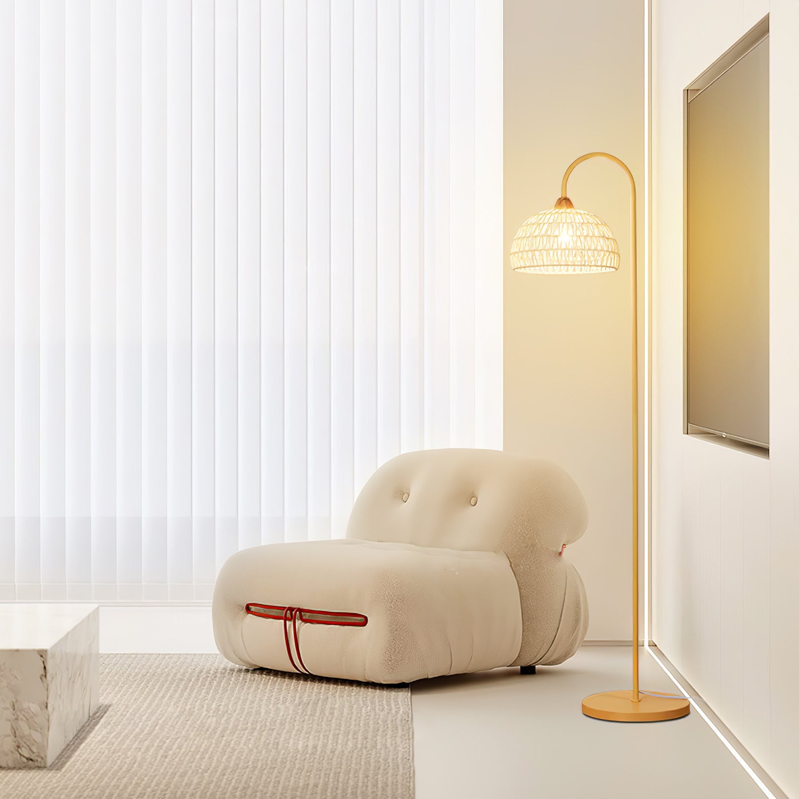 Rattan Arch Floor Lamp - Blowlighting