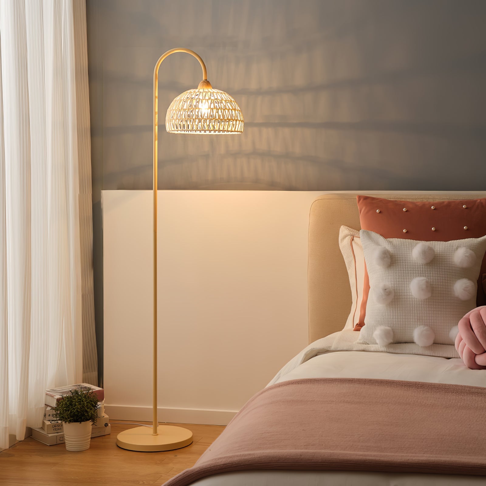 Rattan Arch Floor Lamp - Blowlighting
