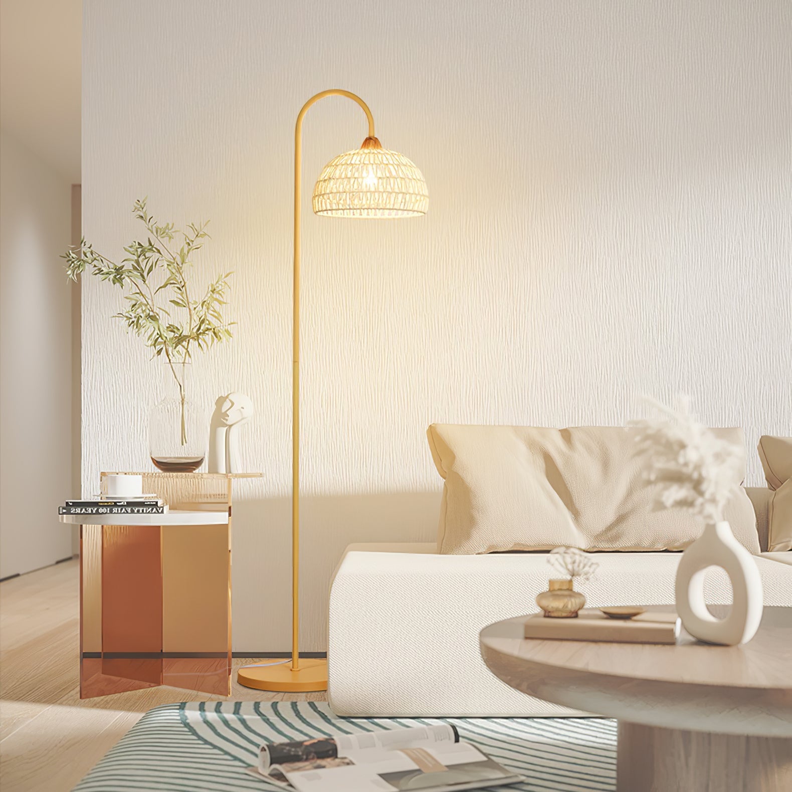 Rattan Arch Floor Lamp - Blowlighting