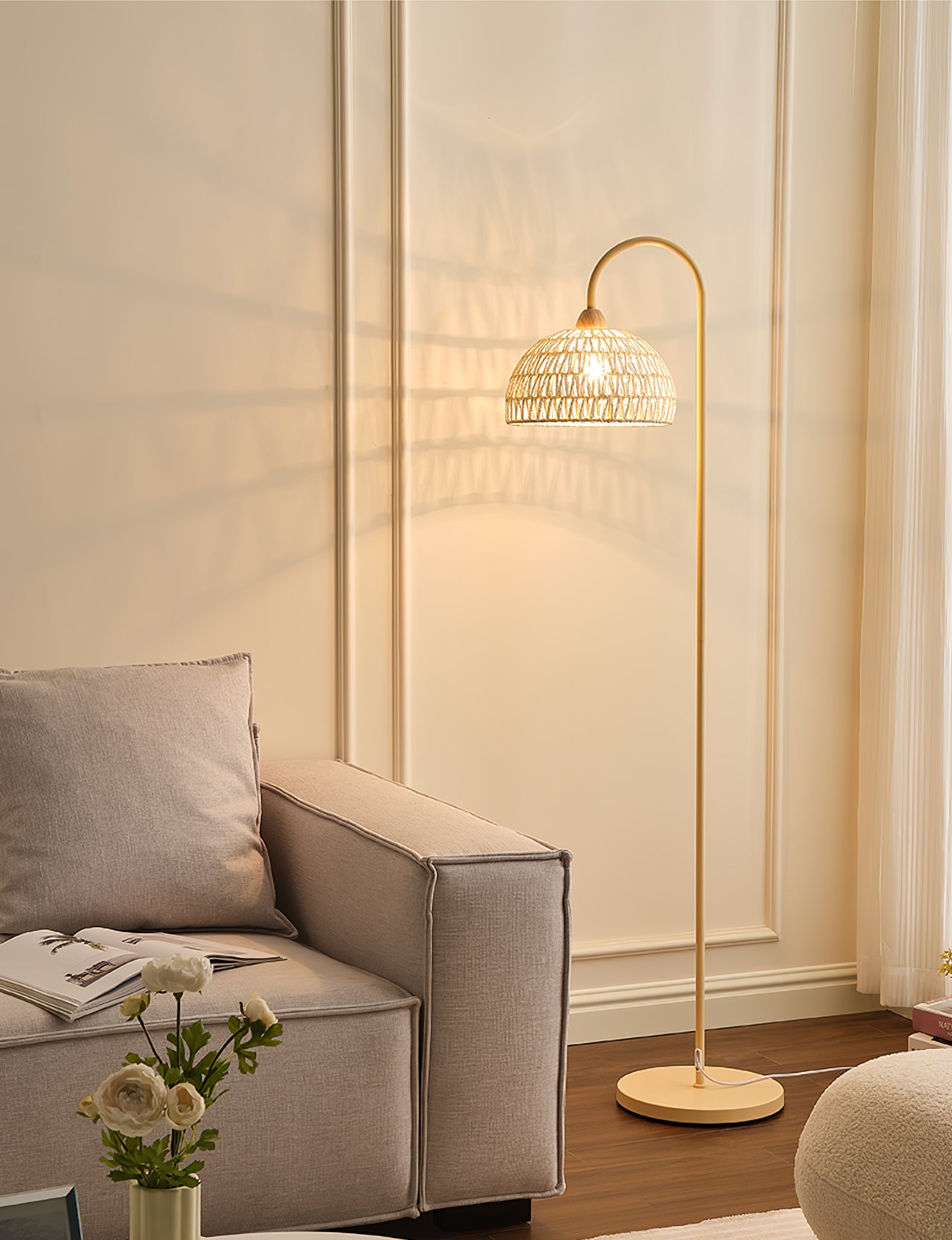 Rattan Arch Floor Lamp - Blowlighting