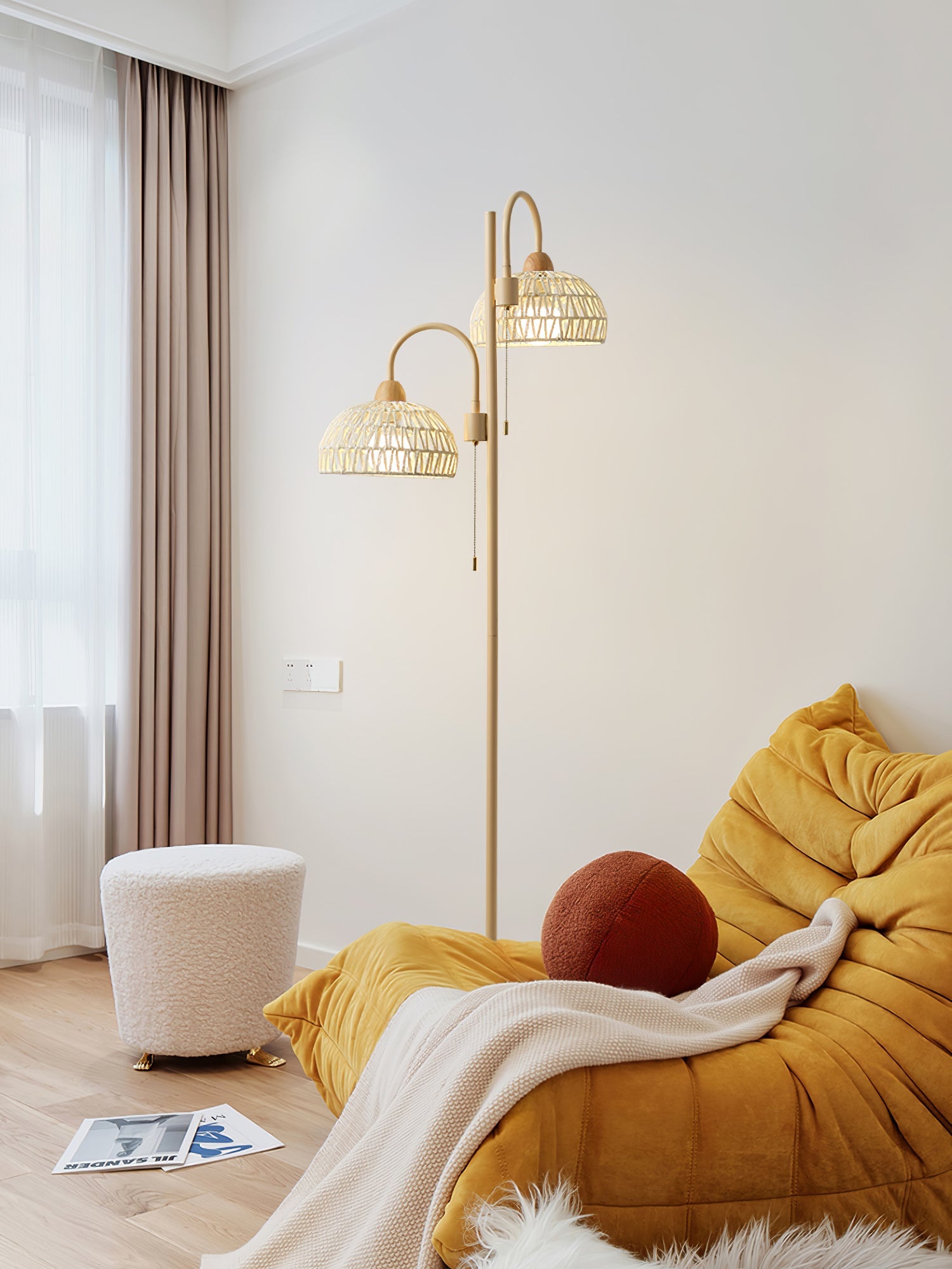 Rattan Arch Floor Lamp - Blowlighting