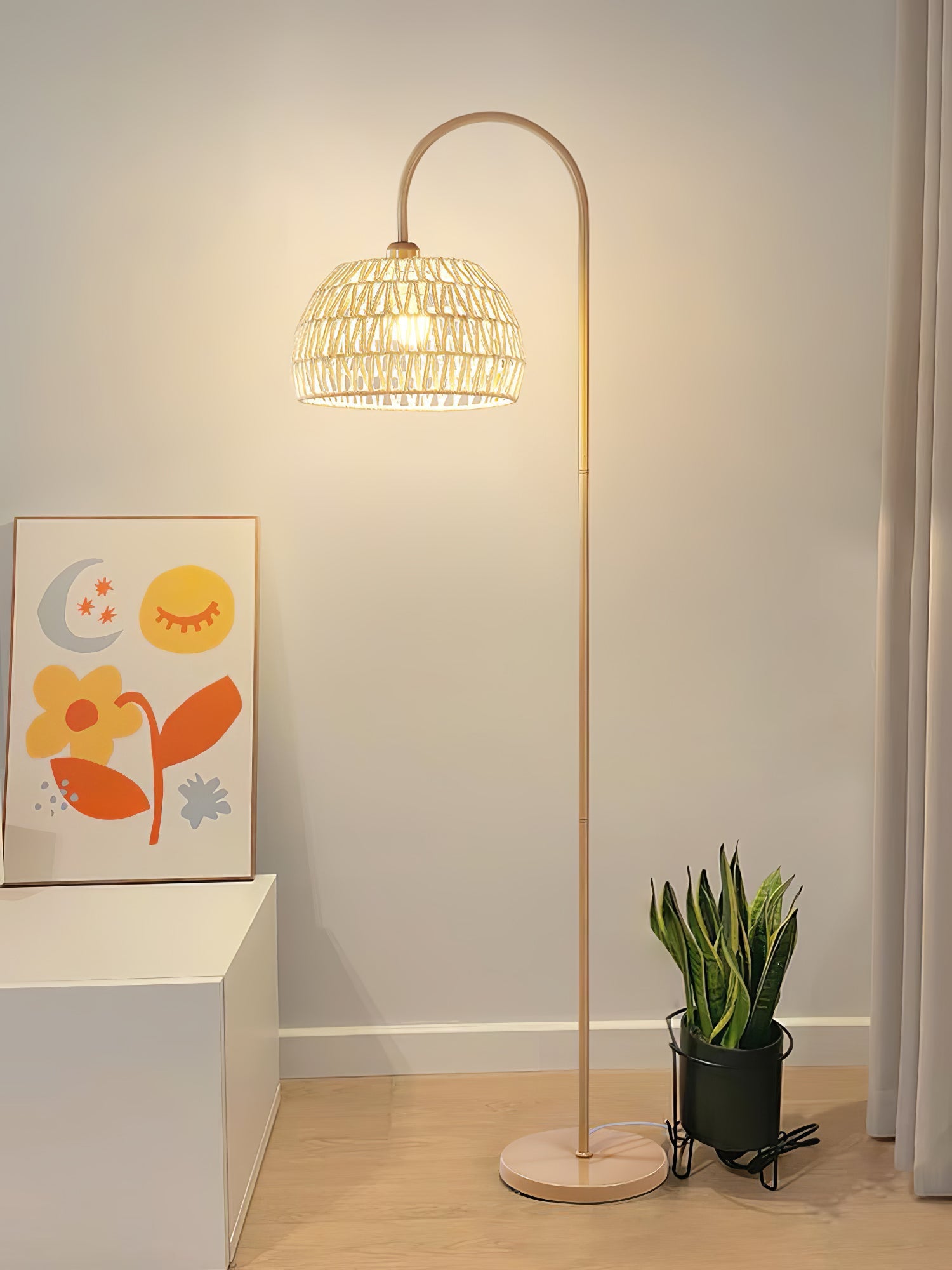 Rattan Arch Floor Lamp - Blowlighting