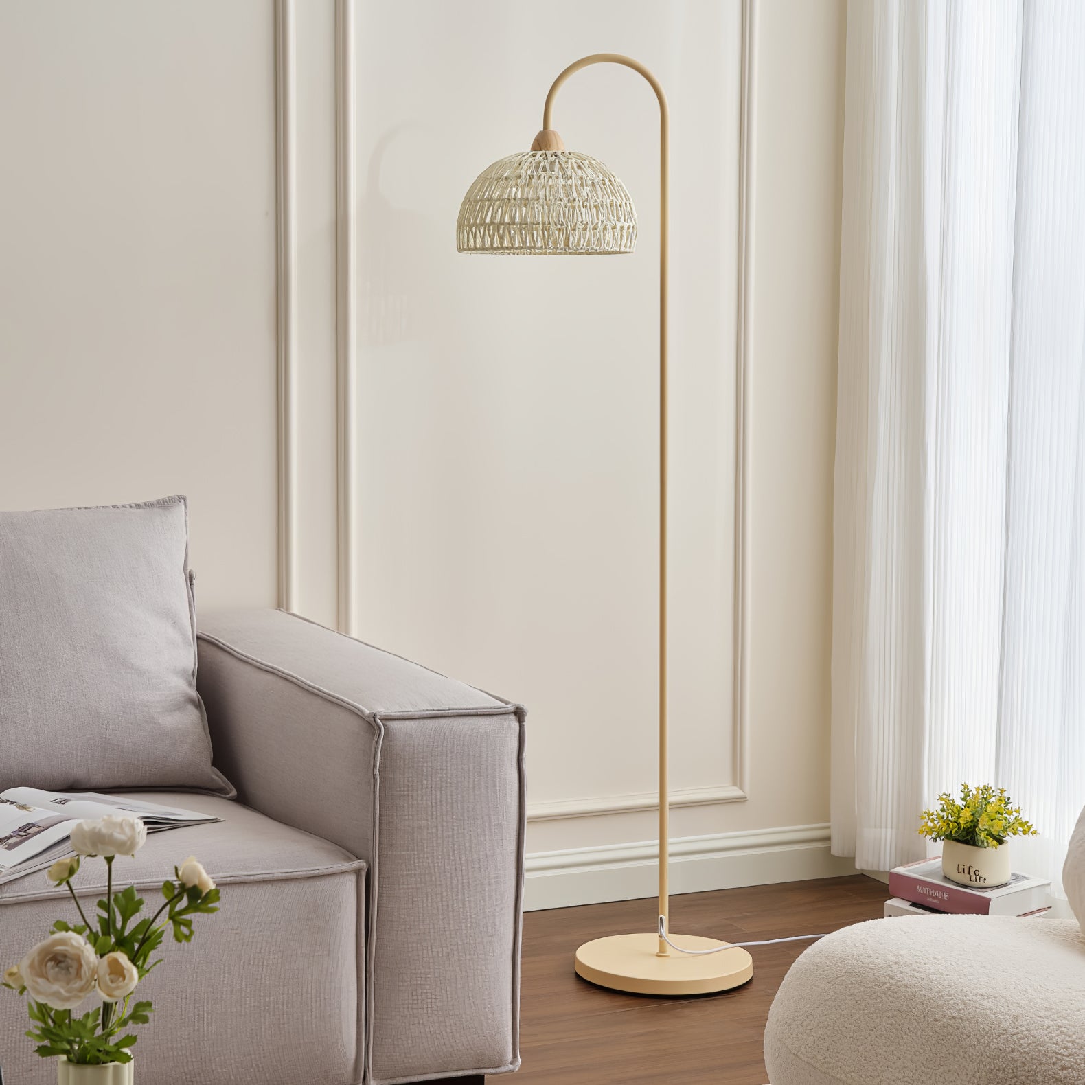 Rattan Arch Floor Lamp - Blowlighting