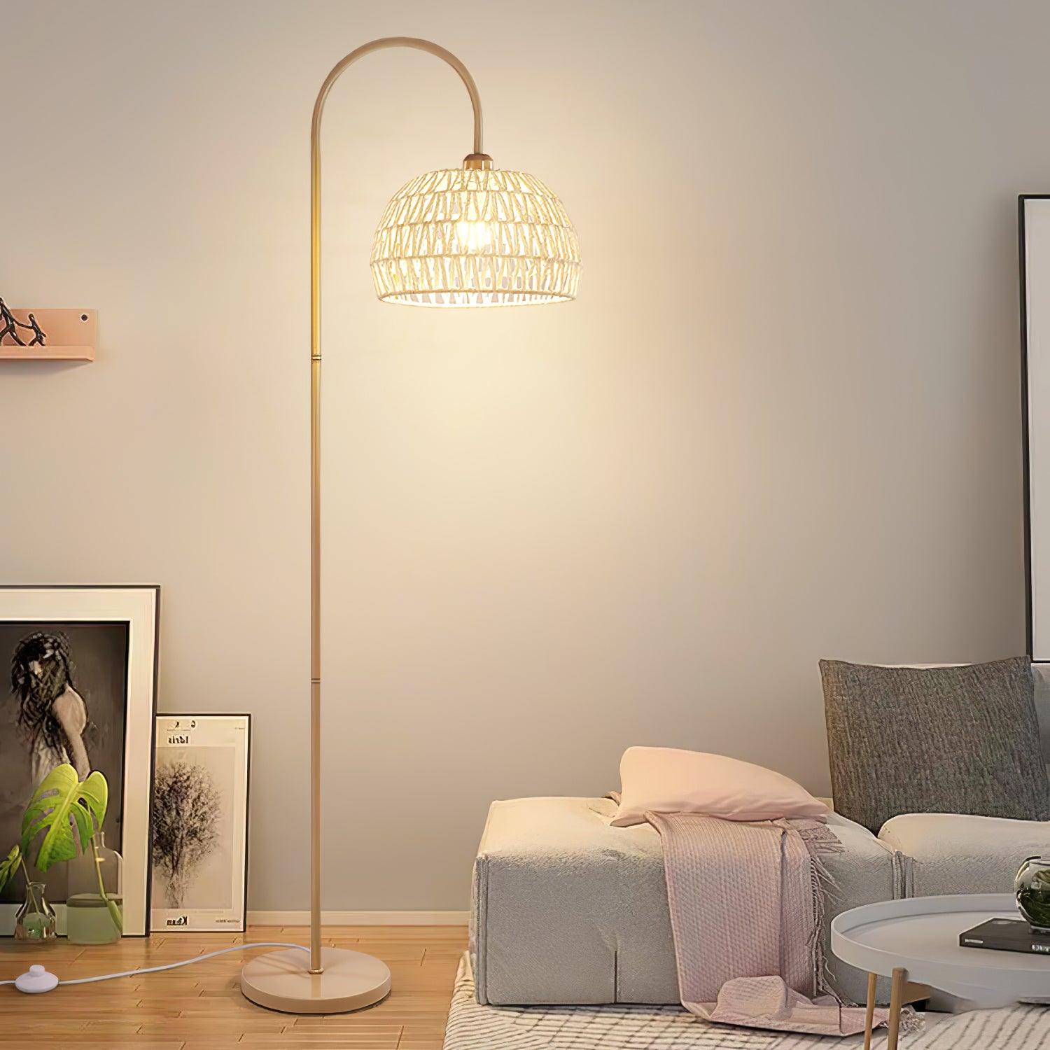 Rattan Arch Floor Lamp - Blowlighting