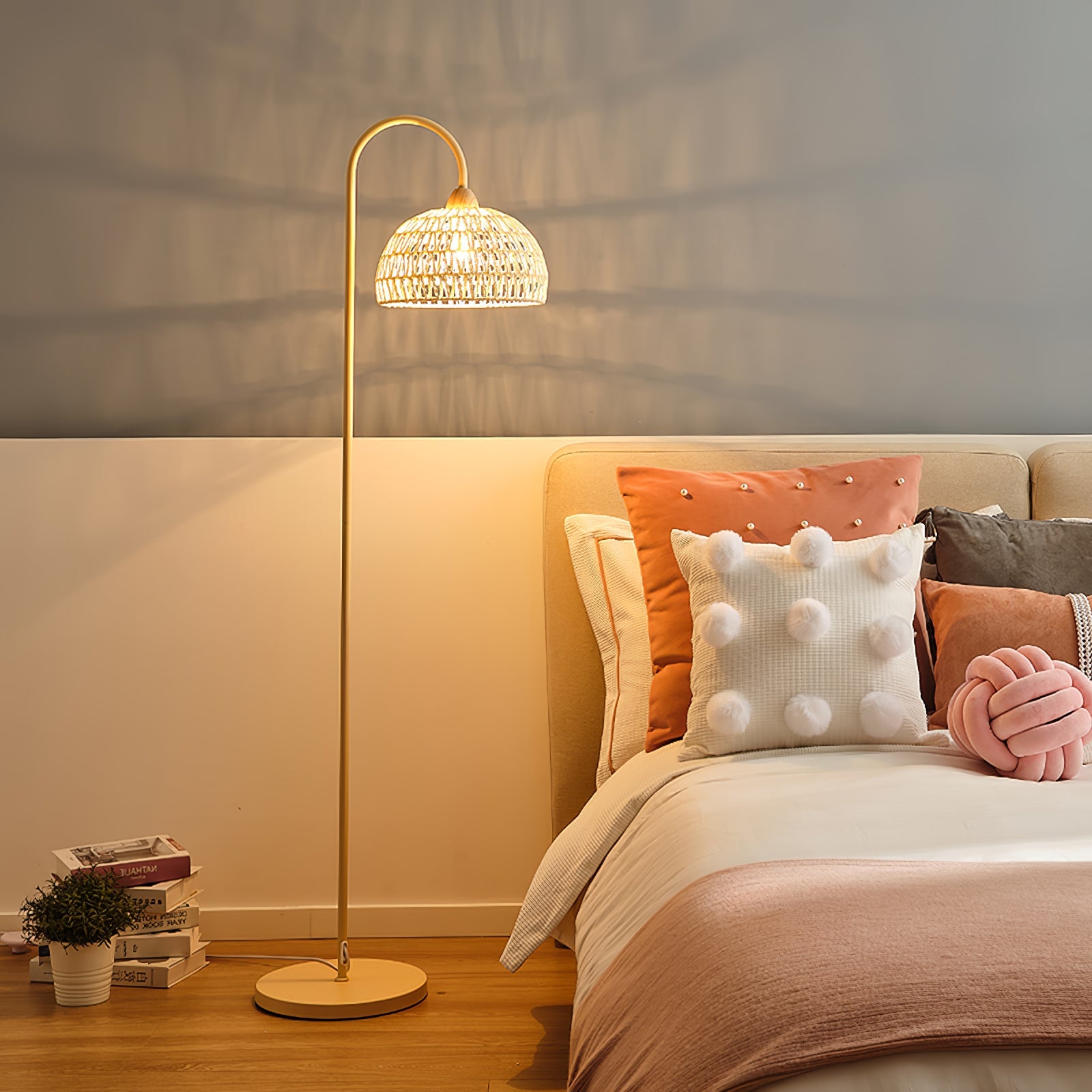 Rattan Arch Floor Lamp - Blowlighting
