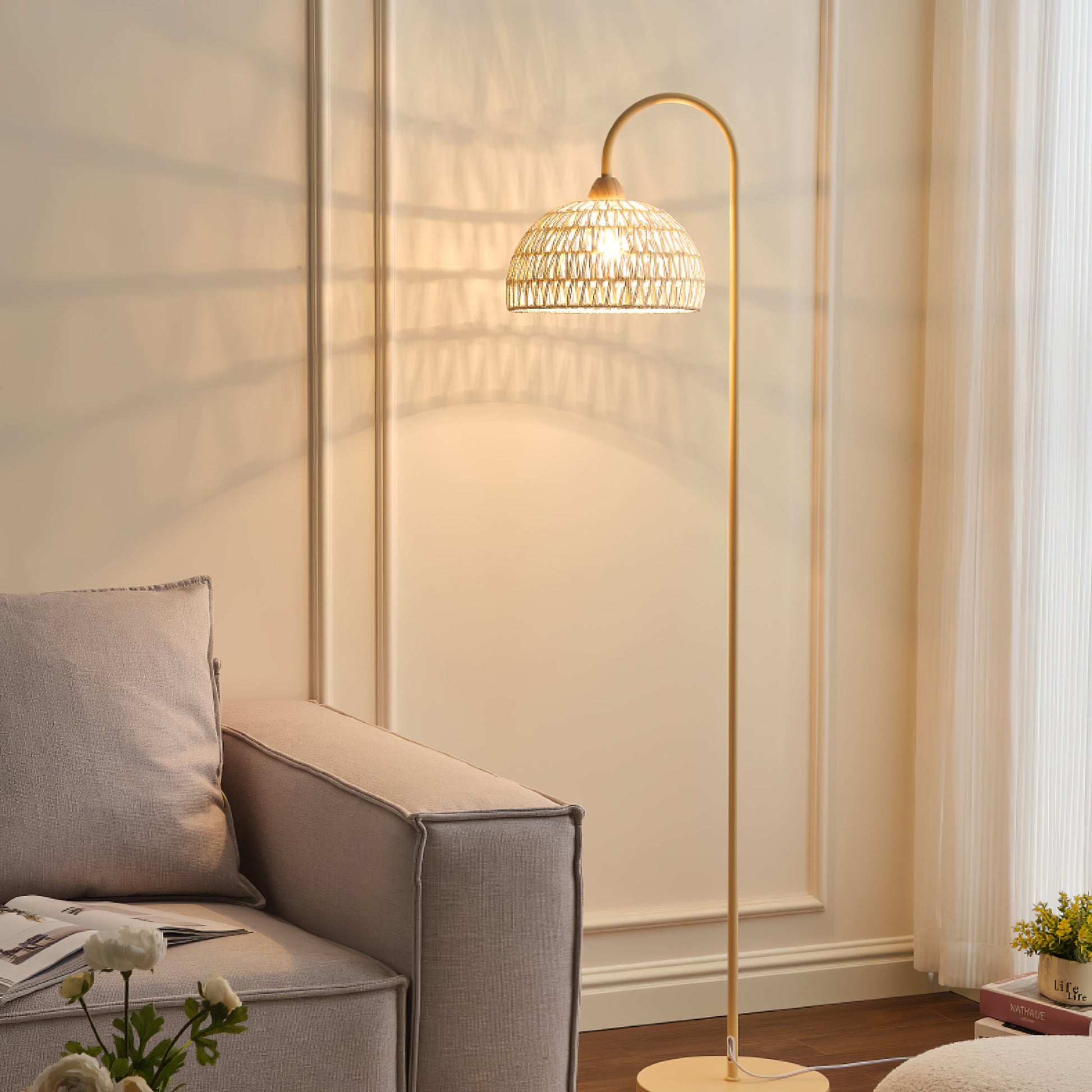 Rattan Arch Floor Lamp - Blowlighting