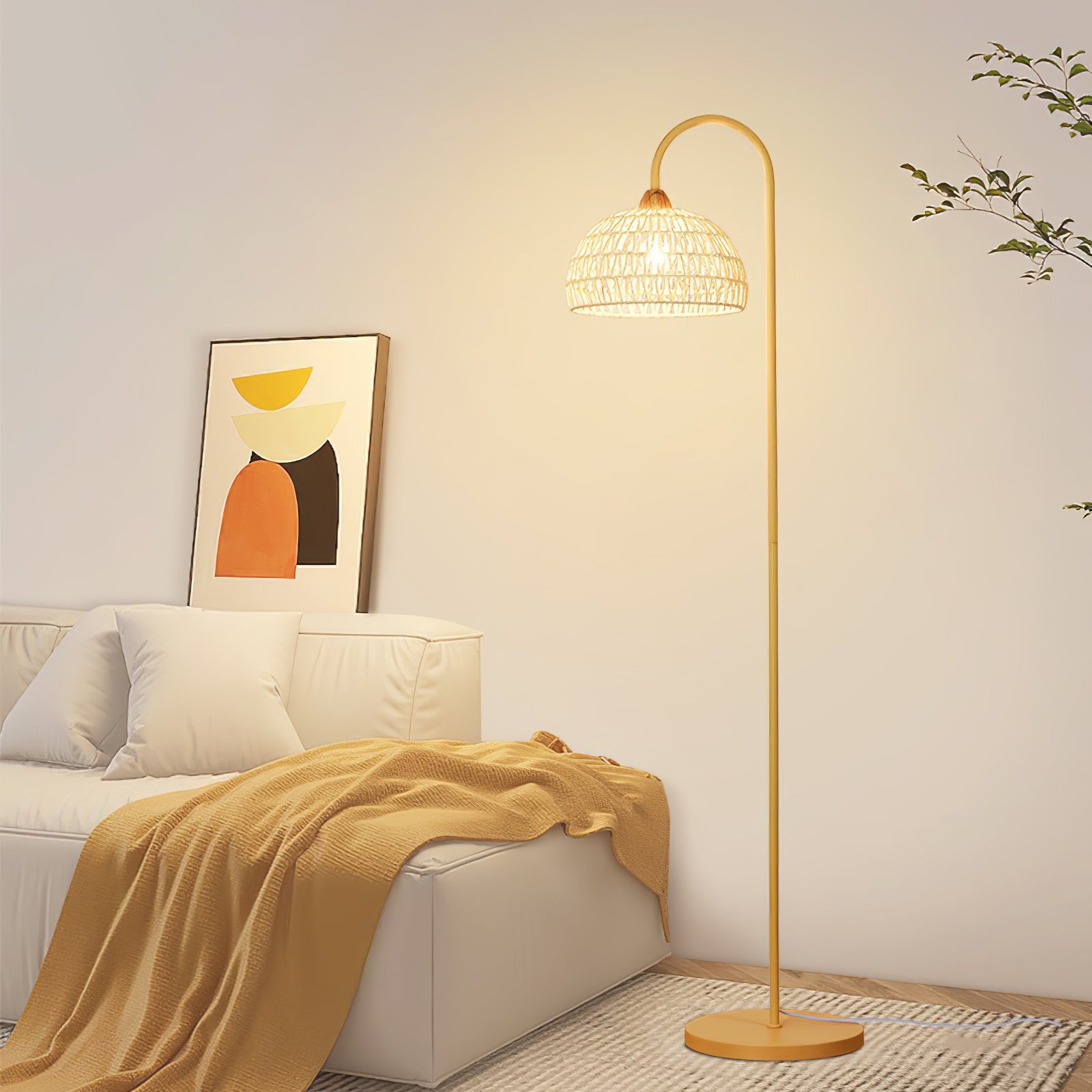 Rattan Arch Floor Lamp - Blowlighting