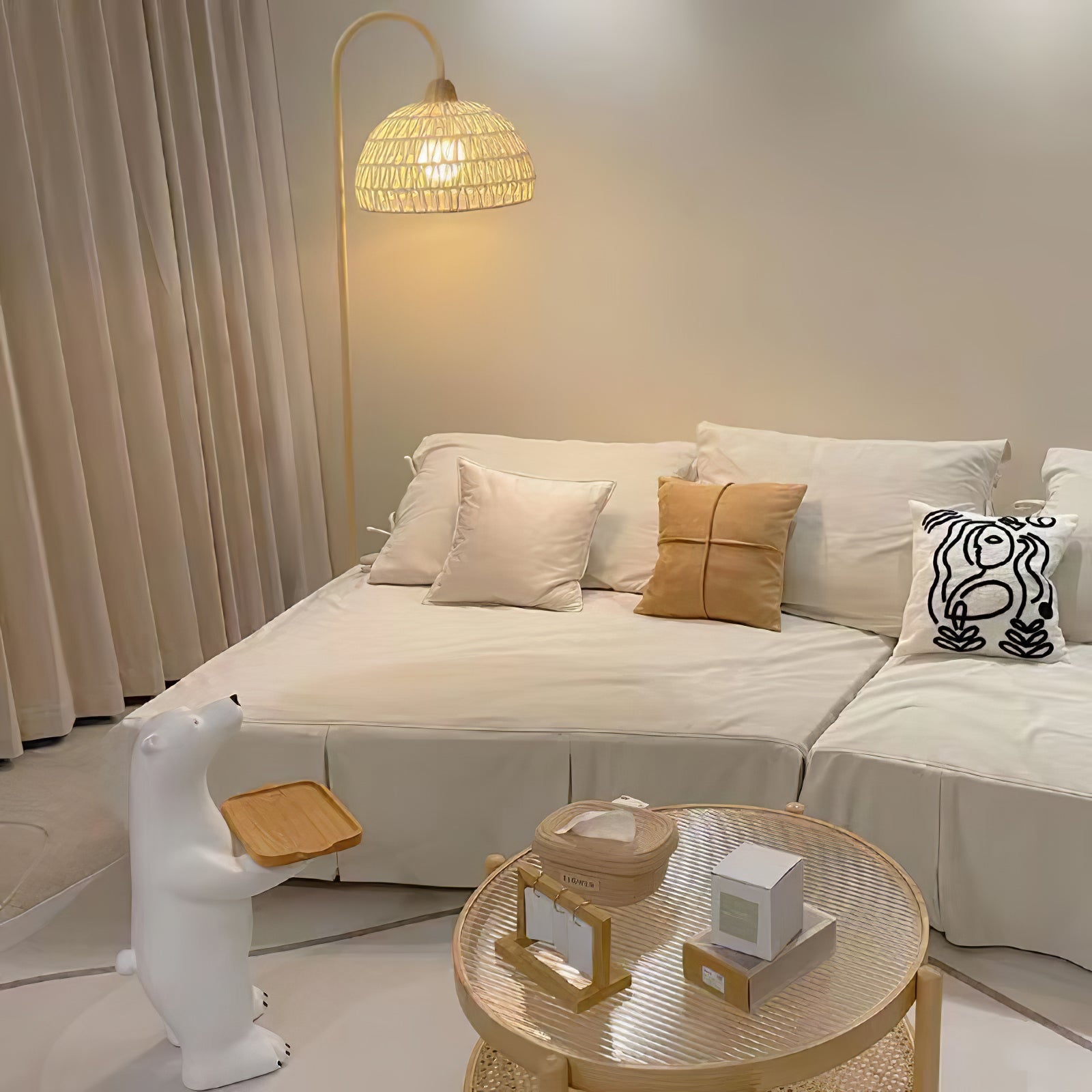 Rattan Arch Floor Lamp - Blowlighting