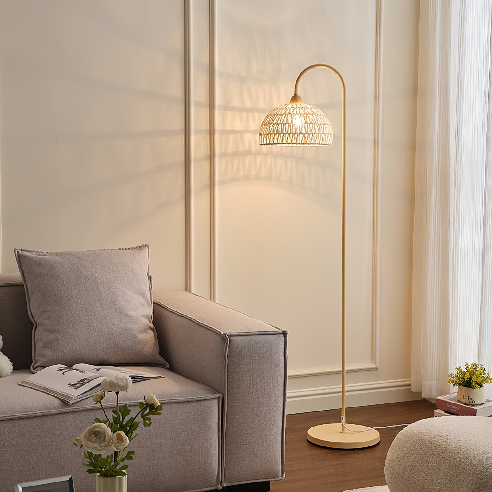 Rattan Arch Floor Lamp - Blowlighting