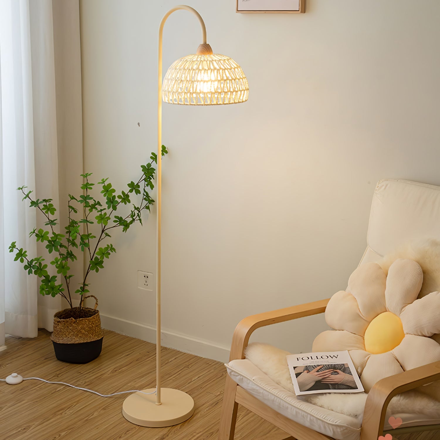 Rattan Arch Floor Lamp - Blowlighting