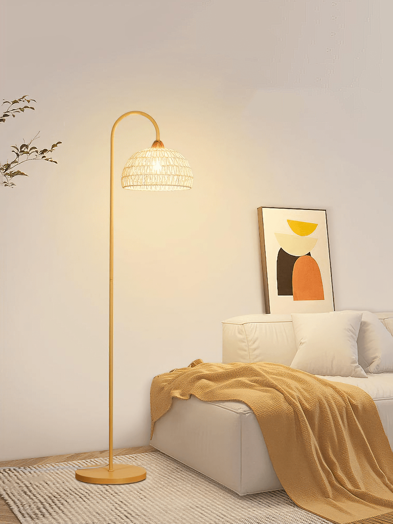 Rattan Arch Floor Lamp - Blowlighting
