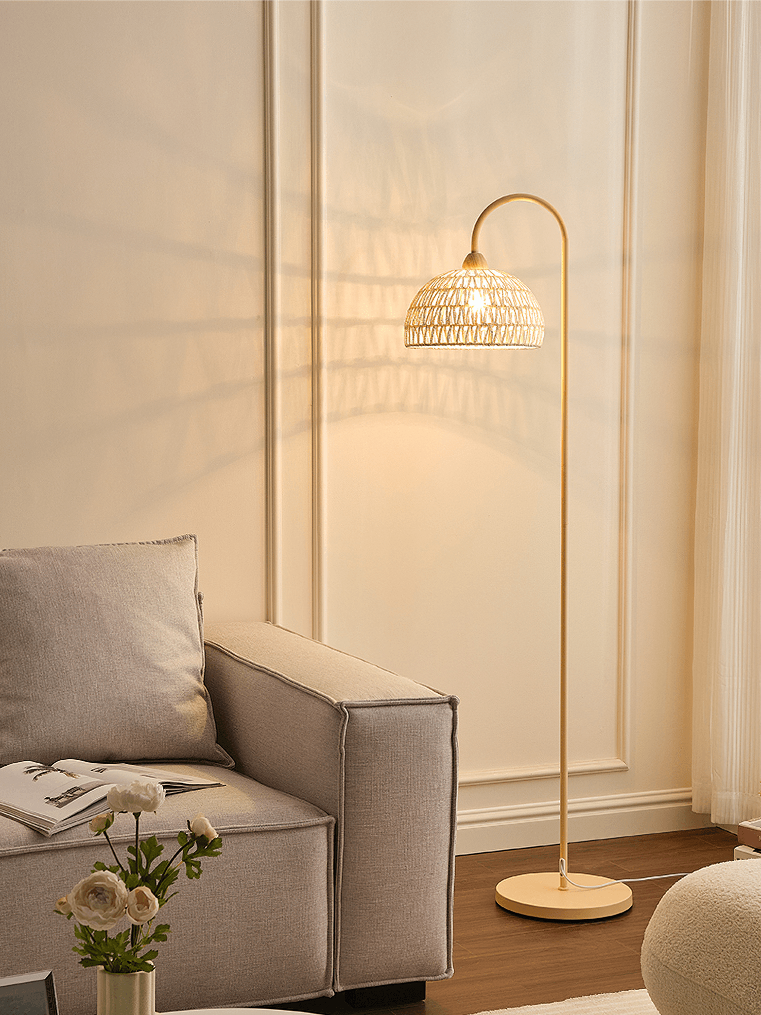 Rattan Arch Floor Lamp - Blowlighting
